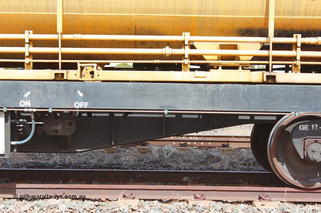 160409 IMG 7056
Parkeston, Aurizon rail grinder MMY type MMY 034, built in the USA by Loram as RG331 ~2004, imported into Australia by Queensland Rail, now Aurizon, in April 2009, detail picture. Peter Donaghy image.
Keywords: Peter-D-Image;MMY-type;MMY034;Loram-USA;RG331;rail-grinder;detail-image;