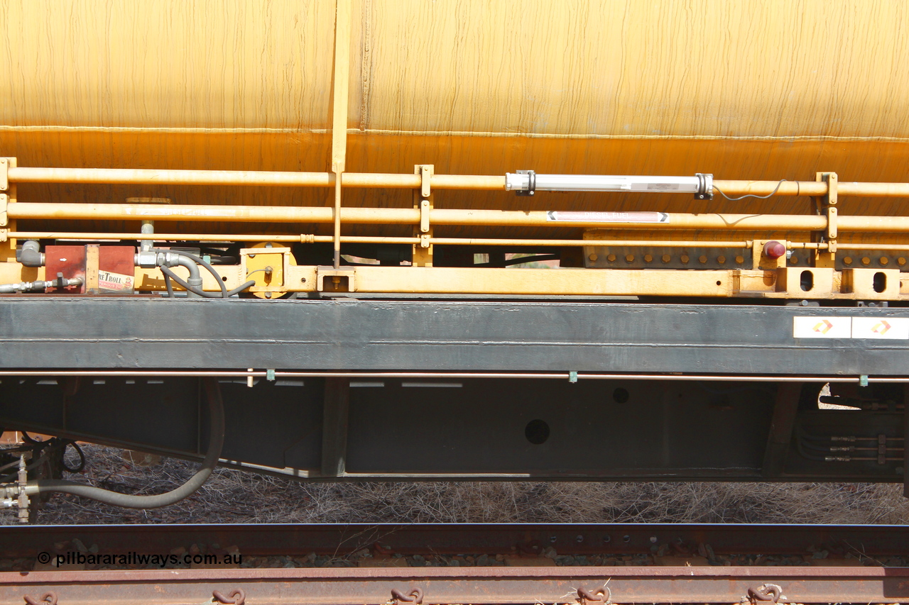 160409 IMG 7076
Parkeston, Aurizon rail grinder MMY type MMY 034, built in the USA by Loram as RG331 ~2004, imported into Australia by Queensland Rail, now Aurizon, in April 2009, detail picture. Peter Donaghy image.
Keywords: Peter-D-Image;MMY-type;MMY034;Loram-USA;RG331;rail-grinder;detail-image;