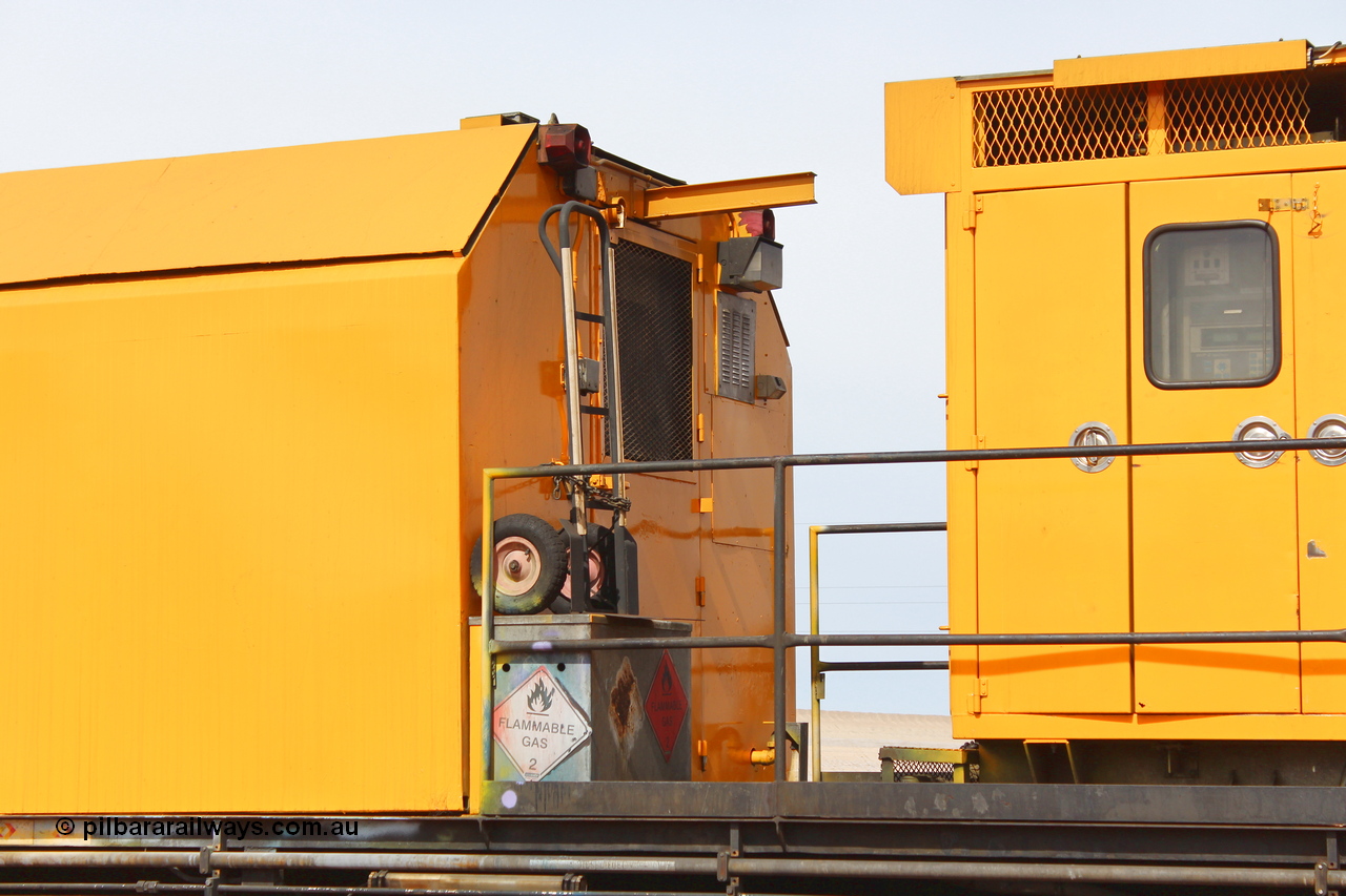 160409 IMG 7109
Parkeston, Aurizon rail grinder MMY type MMY 034, built in the USA by Loram as RG331 ~2004, imported into Australia by Queensland Rail, now Aurizon, in April 2009, detail picture. Peter Donaghy image.
Keywords: Peter-D-Image;MMY-type;MMY034;Loram-USA;RG331;rail-grinder;detail-image;