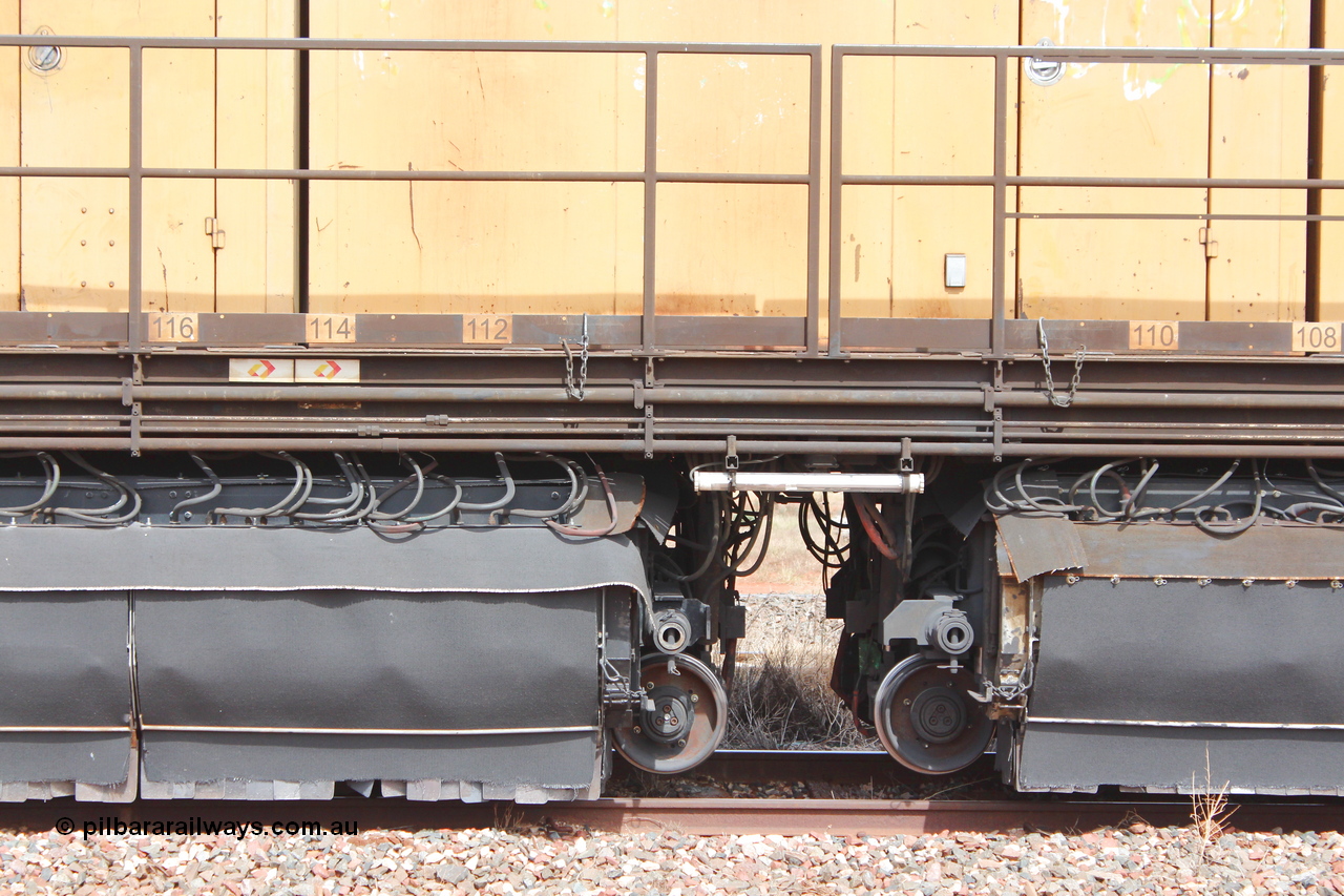 160409 IMG 7156
Parkeston, Aurizon rail grinder MMY type MMY 034, built in the USA by Loram as RG331 ~2004, imported into Australia by Queensland Rail, now Aurizon, in April 2009, detail picture. Peter Donaghy image.
Keywords: Peter-D-Image;MMY-type;MMY034;Loram-USA;RG331;rail-grinder;detail-image;