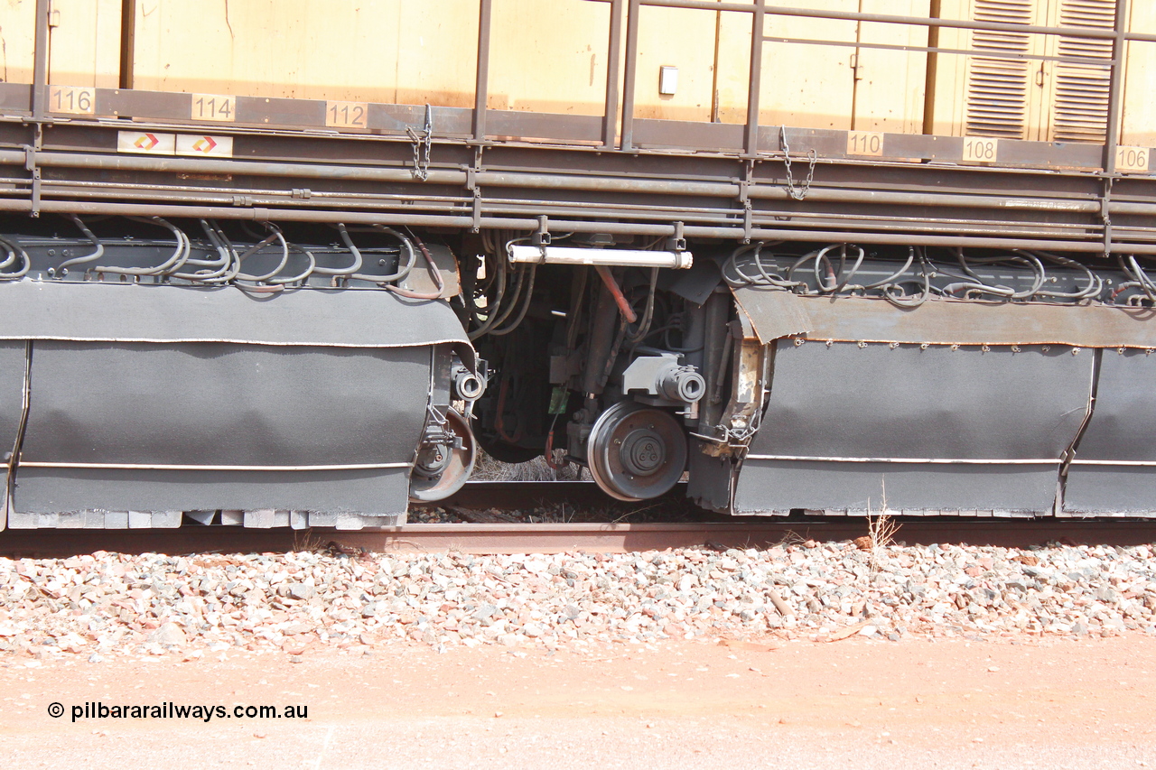 160409 IMG 7172
Parkeston, Aurizon rail grinder MMY type MMY 034, built in the USA by Loram as RG331 ~2004, imported into Australia by Queensland Rail, now Aurizon, in April 2009, detail picture. Peter Donaghy image.
Keywords: Peter-D-Image;MMY-type;MMY034;Loram-USA;RG331;rail-grinder;detail-image;