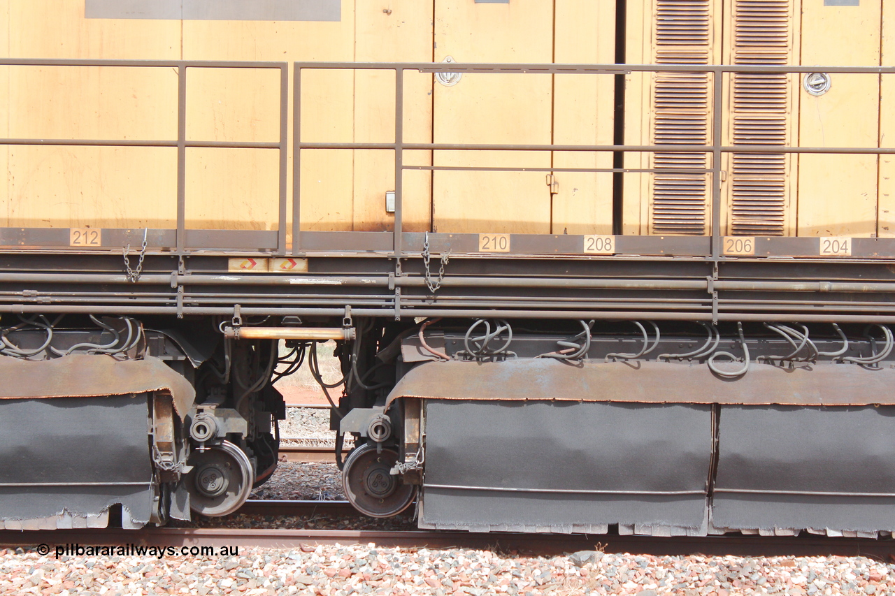 160409 IMG 7179
Parkeston, Aurizon rail grinder MMY type MMY 034, built in the USA by Loram as RG331 ~2004, imported into Australia by Queensland Rail, now Aurizon, in April 2009, detail picture. Peter Donaghy image.
Keywords: Peter-D-Image;MMY-type;MMY034;Loram-USA;RG331;rail-grinder;detail-image;