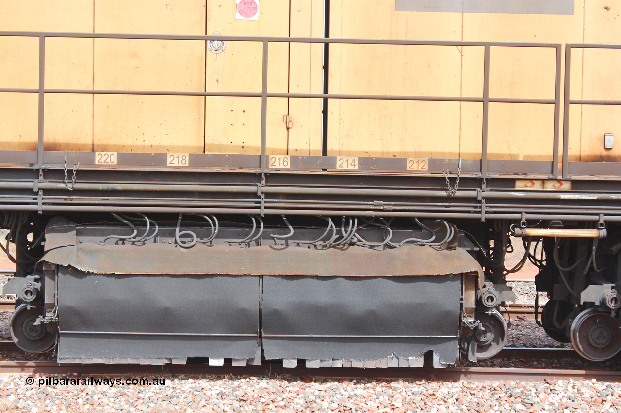 160409 IMG 7181
Parkeston, Aurizon rail grinder MMY type MMY 034, built in the USA by Loram as RG331 ~2004, imported into Australia by Queensland Rail, now Aurizon, in April 2009, detail picture. Peter Donaghy image.
Keywords: Peter-D-Image;MMY-type;MMY034;Loram-USA;RG331;rail-grinder;detail-image;