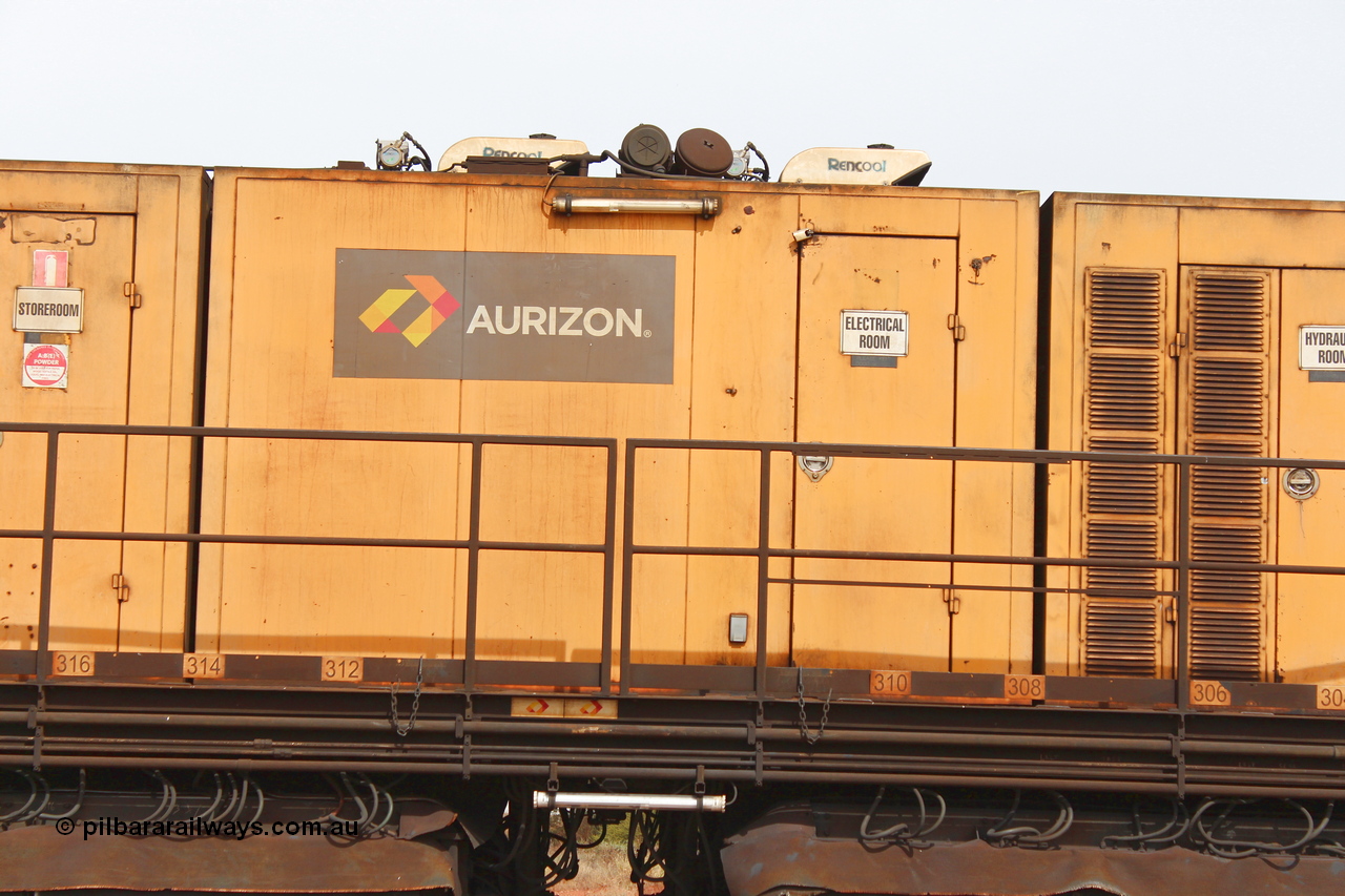 160409 IMG 7197
Parkeston, Aurizon rail grinder MMY type MMY 034, built in the USA by Loram as RG331 ~2004, imported into Australia by Queensland Rail, now Aurizon, in April 2009, detail picture. Peter Donaghy image.
Keywords: Peter-D-Image;MMY-type;MMY034;Loram-USA;RG331;rail-grinder;detail-image;