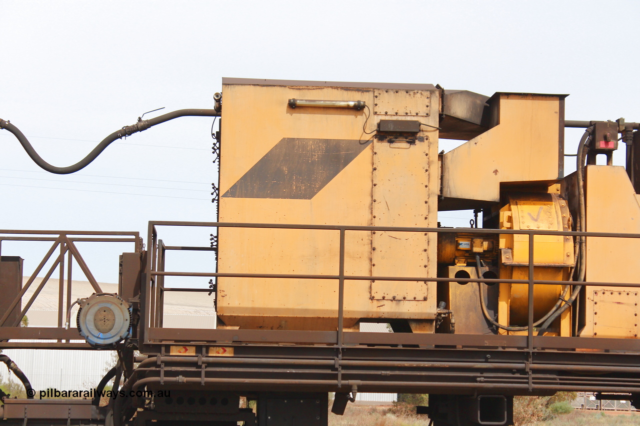 160409 IMG 7201
Parkeston, Aurizon rail grinder MMY type MMY 034, built in the USA by Loram as RG331 ~2004, imported into Australia by Queensland Rail, now Aurizon, in April 2009, detail picture. Peter Donaghy image.
Keywords: Peter-D-Image;MMY-type;MMY034;Loram-USA;RG331;rail-grinder;detail-image;
