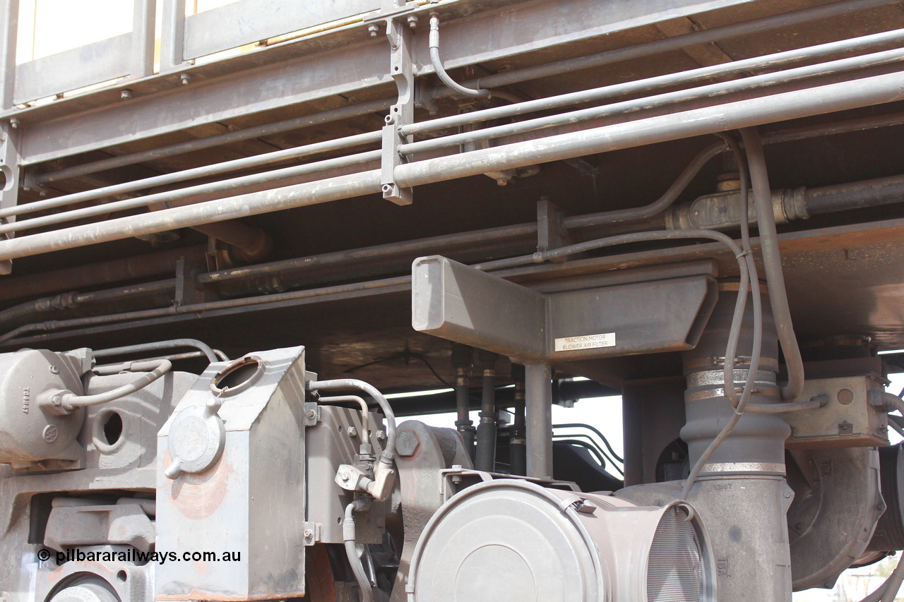 160409 IMG 7266
Parkeston, Aurizon rail grinder MMY type MMY 034, built in the USA by Loram as RG331 ~2004, imported into Australia by Queensland Rail, now Aurizon, in April 2009, detail picture. Peter Donaghy image.
Keywords: Peter-D-Image;MMY-type;MMY034;Loram-USA;RG331;rail-grinder;detail-image;