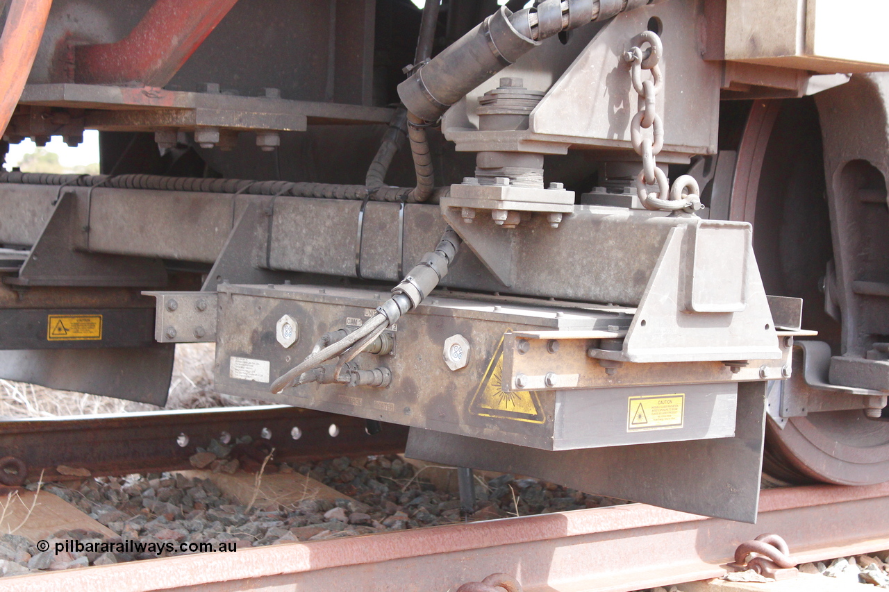 160409 IMG 7278
Parkeston, Aurizon rail grinder MMY type MMY 034, built in the USA by Loram as RG331 ~2004, imported into Australia by Queensland Rail, now Aurizon, in April 2009, detail picture. Peter Donaghy image.
Keywords: Peter-D-Image;MMY-type;MMY034;Loram-USA;RG331;rail-grinder;detail-image;