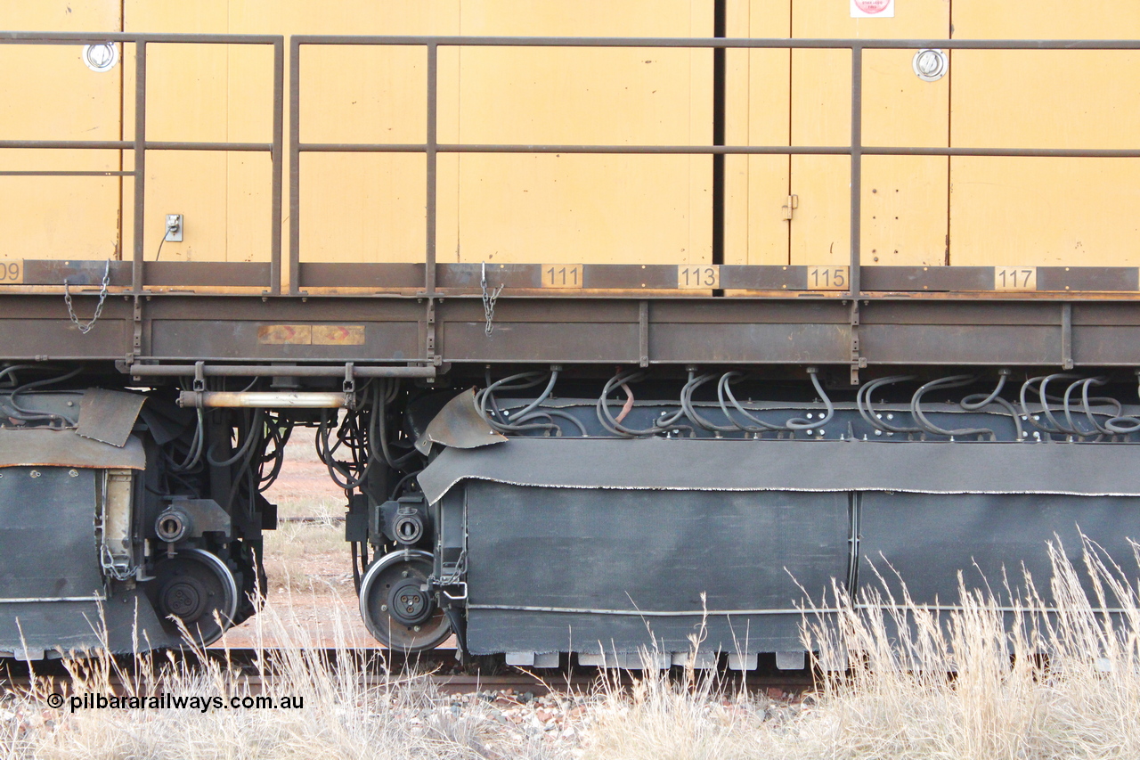 160412 IMG 7393
Parkeston, Aurizon rail grinder MMY type MMY 034, built in the USA by Loram as RG331 ~2004, imported into Australia by Queensland Rail, now Aurizon, in April 2009, detail picture. Peter Donaghy image.
Keywords: Peter-D-Image;MMY-type;MMY034;Loram-USA;RG331;rail-grinder;detail-image;