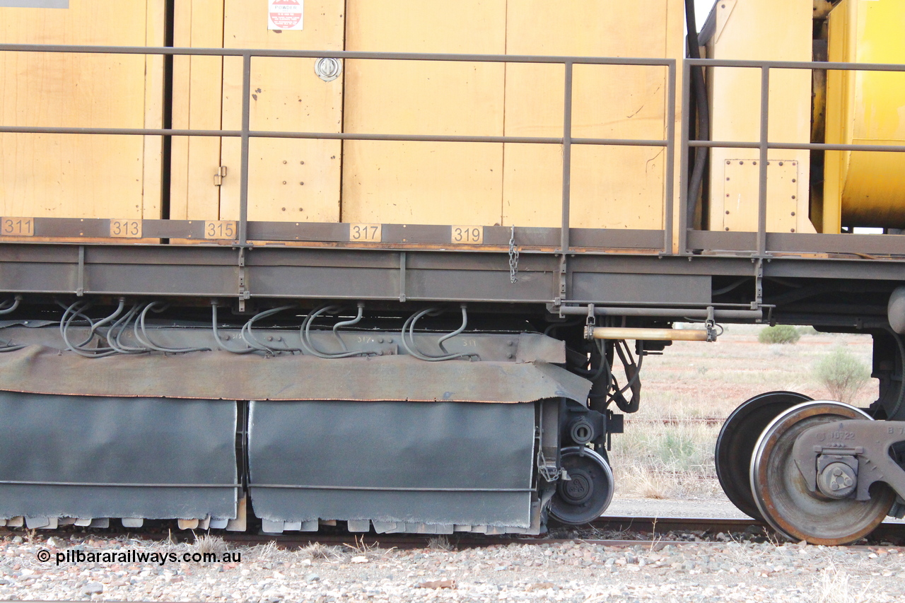 160412 IMG 7421
Parkeston, Aurizon rail grinder MMY type MMY 034, built in the USA by Loram as RG331 ~2004, imported into Australia by Queensland Rail, now Aurizon, in April 2009, detail picture. Peter Donaghy image.
Keywords: Peter-D-Image;MMY-type;MMY034;Loram-USA;RG331;rail-grinder;detail-image;