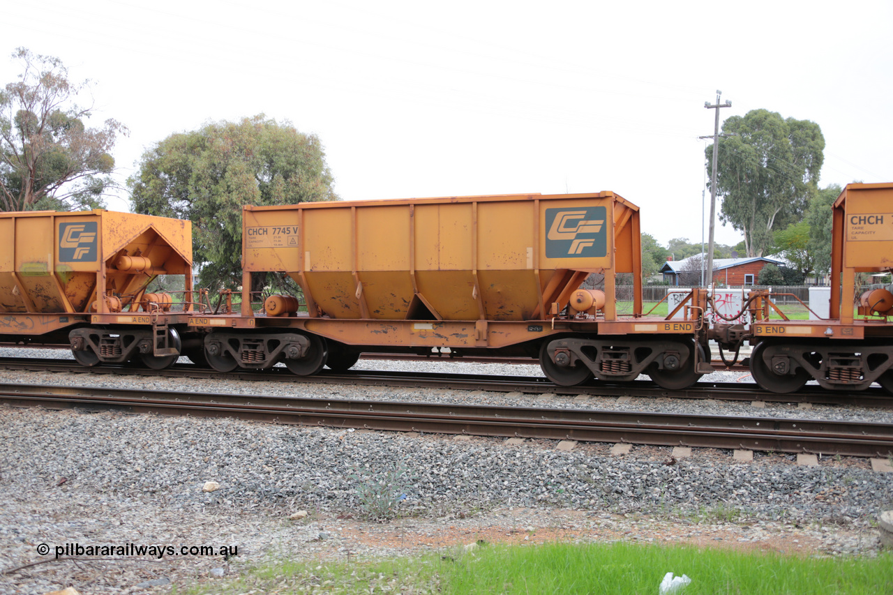 140601 4468
Woodbridge, empty Carina bound iron ore train #1035, CFCLA leased CHCH type waggon CHCH 7745 these waggons were rebuilt between 2010 and 2012 by Bluebird Rail Operations SA from former Goldsworthy Mining hopper waggons originally built by Tomlinson WA and Scotts of Ipswich Qld back in the 60's to early 80's. 1st June 2014.
Keywords: CHCH-type;CHCH7745;Bluebird-Rail-Operations-SA;2010/201-145;