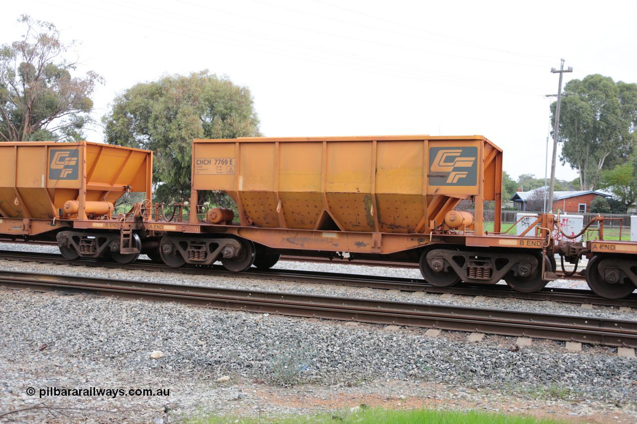 140601 4490
Woodbridge, empty Carina bound iron ore train #1035, CFCLA leased CHCH type waggon CHCH 7769 these waggons were rebuilt between 2010 and 2012 by Bluebird Rail Operations SA from former Goldsworthy Mining hopper waggons originally built by Tomlinson WA and Scotts of Ipswich Qld back in the 60's to early 80's. 1st June 2014.
Keywords: CHCH-type;CHCH7769;Bluebird-Rail-Operations-SA;2010/201-169;