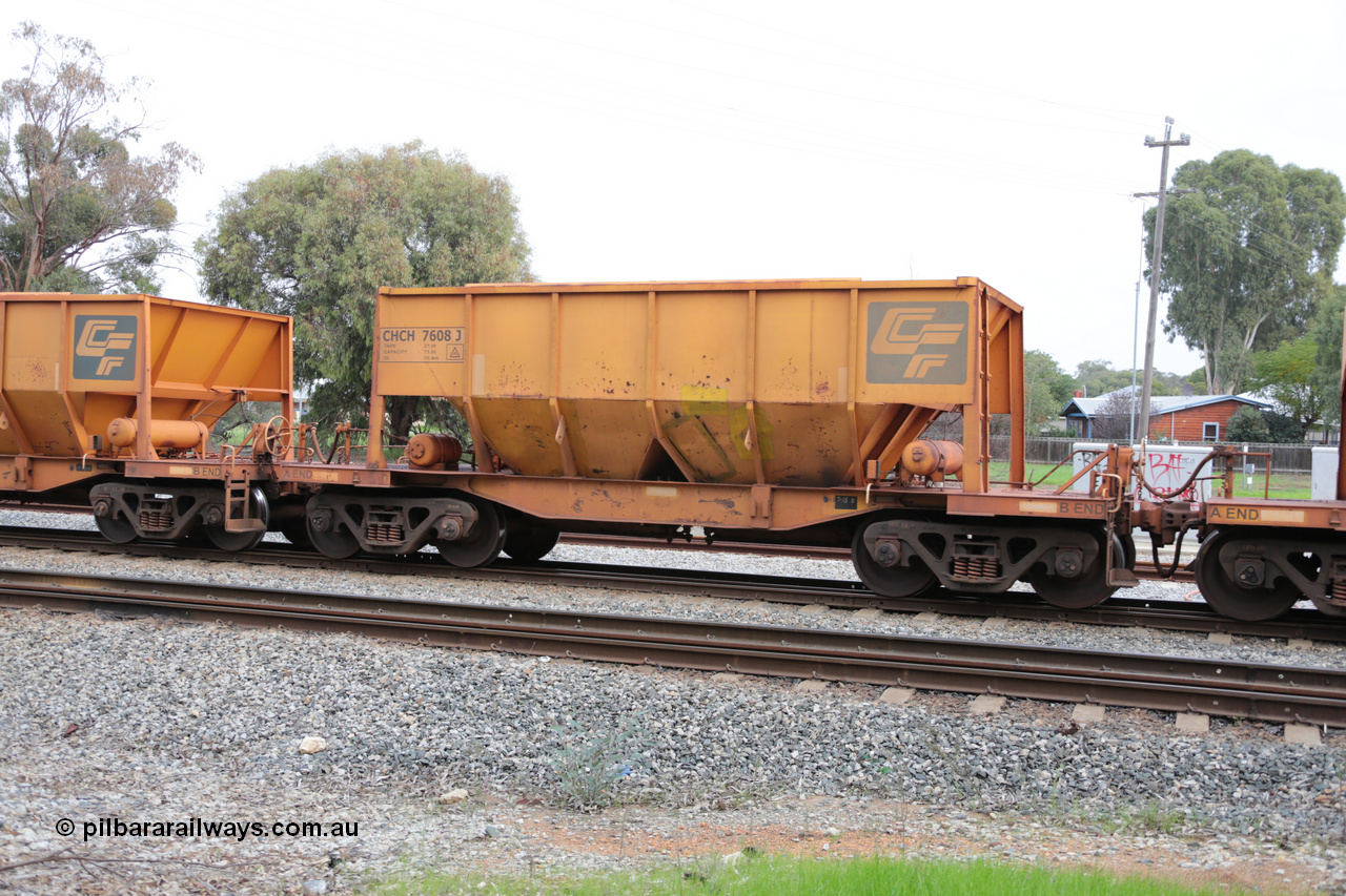 140601 4493
Woodbridge, empty Carina bound iron ore train #1035, CFCLA leased CHCH type waggon CHCH 7608 these waggons were rebuilt between 2010 and 2012 by Bluebird Rail Operations SA from former Goldsworthy Mining hopper waggons originally built by Tomlinson WA and Scotts of Ipswich Qld back in the 60's to early 80's. 1st June 2014.
Keywords: CHCH-type;CHCH7608;Bluebird-Rail-Operations-SA;2010/201-8;