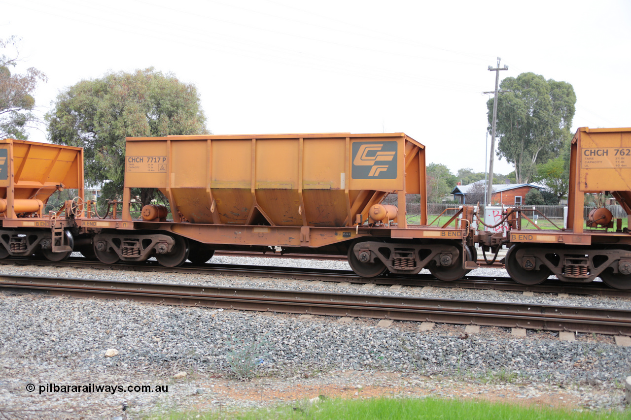140601 4501
Woodbridge, empty Carina bound iron ore train #1035, CFCLA leased CHCH type waggon CHCH 7717 these waggons were rebuilt between 2010 and 2012 by Bluebird Rail Operations SA from former Goldsworthy Mining hopper waggons originally built by Tomlinson WA and Scotts of Ipswich Qld back in the 60's to early 80's. 1st June 2014.
Keywords: CHCH-type;CHCH7717;Bluebird-Rail-Operations-SA;2010/201-171;