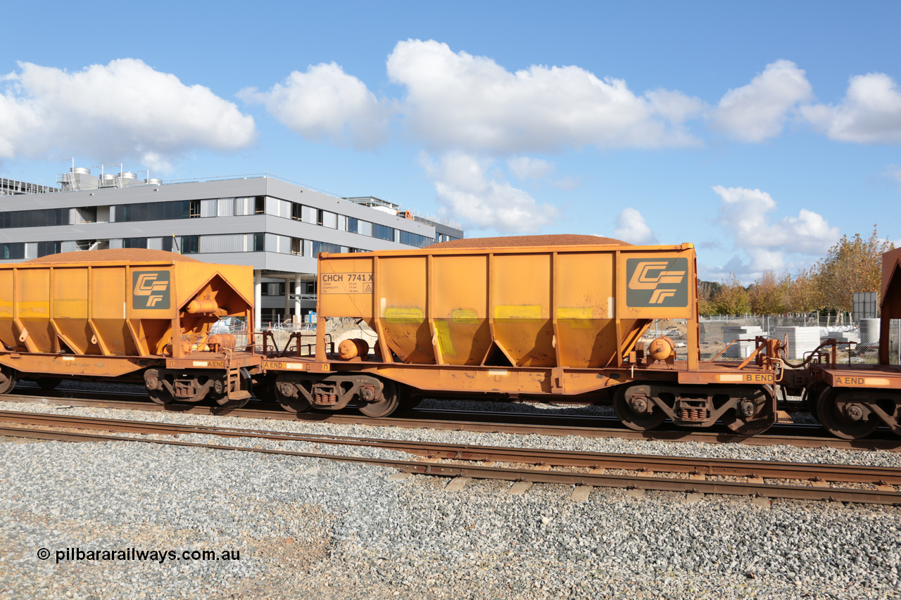 140601 4651
Midland, loaded iron ore train #1030 heading to Kwinana, CFCLA leased CHCH type waggon CHCH 7741 these waggons were rebuilt between 2010 and 2012 by Bluebird Rail Operations SA from former Goldsworthy Mining hopper waggons originally built by Tomlinson WA and Scotts of Ipswich Qld back in the 60's to early 80's. 1st June 2014.
Keywords: CHCH-type;CHCH7741;Bluebird-Rail-Operations-SA;2010/201-141;