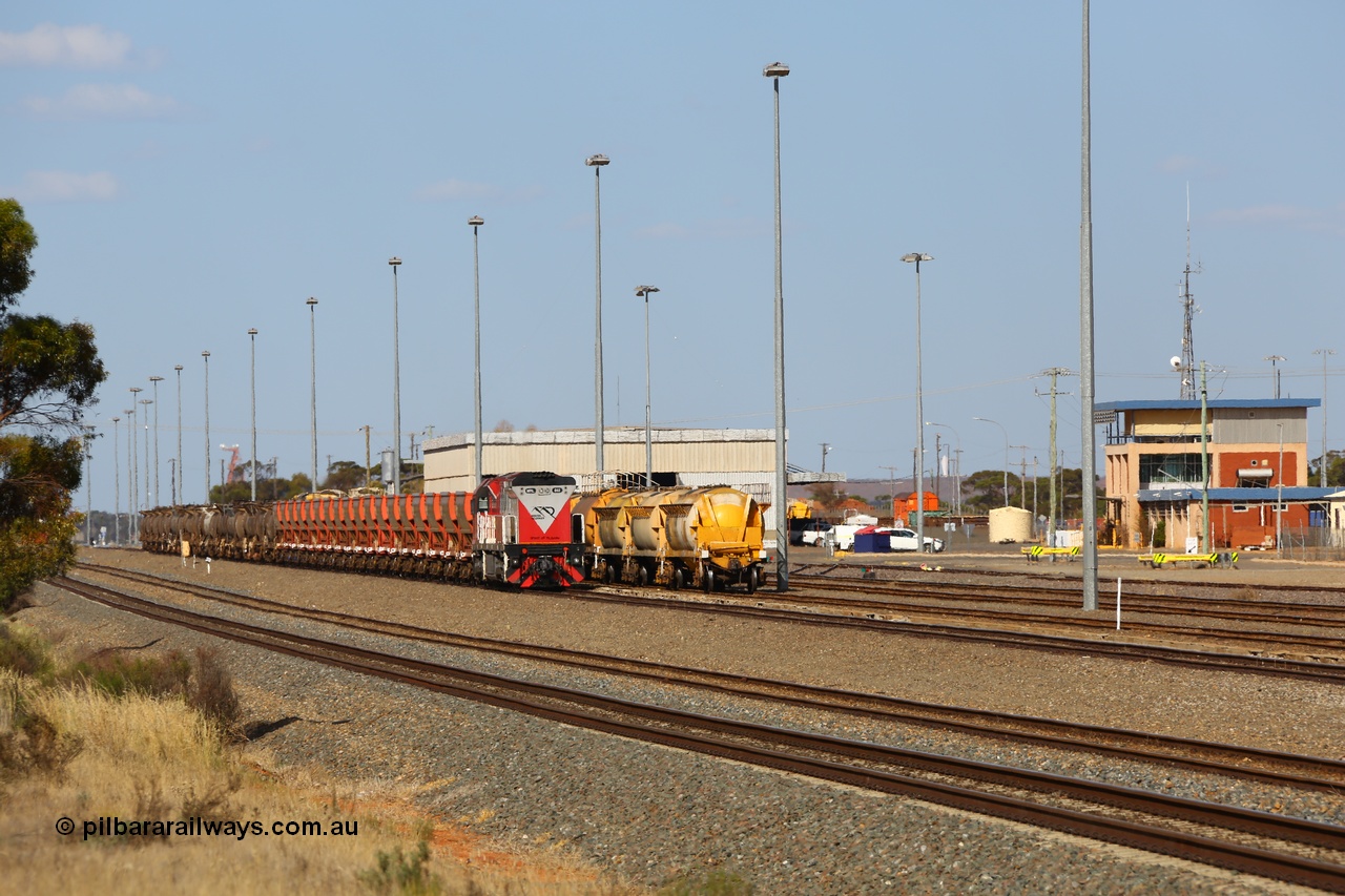 190107 0655
West Kalgoorlie with Mineral Resources MRL class loco MRL 002 'Spirit of Yilgarn' with serial R-0113-03/14-505 a UGL Rail Broadmeadow NSW built GE model C44ACi on the combined empty fuel and hopper transfer to Esperance.
Keywords: MRL-class;MRL002;UGL-Rail-NSW;GE;C44ACi;R-0113-03/14-505;