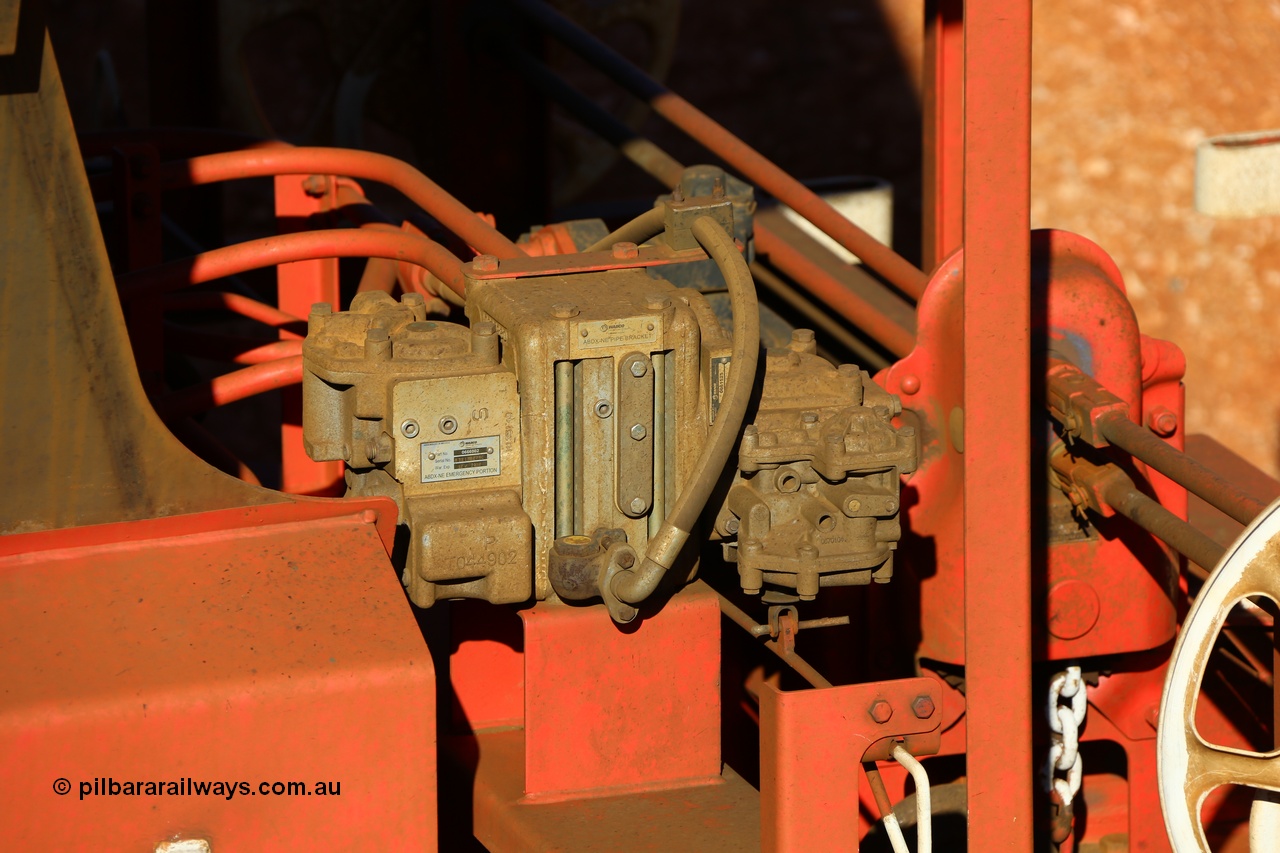 190109 1609
Binduli, Mineral Resources Ltd empty iron ore train 4030 with MRL's MHPY type iron ore waggon MHPY 00312 built by CSR Yangtze Co China serial 2014/382-312 in 2014 as a batch of 382 units, these bottom discharge hopper waggons are operated in 'married' pairs.
Keywords: MHPY-type;MHPY00312;2014/382-312;CSR-Yangtze-Rolling-Stock-Co-China;