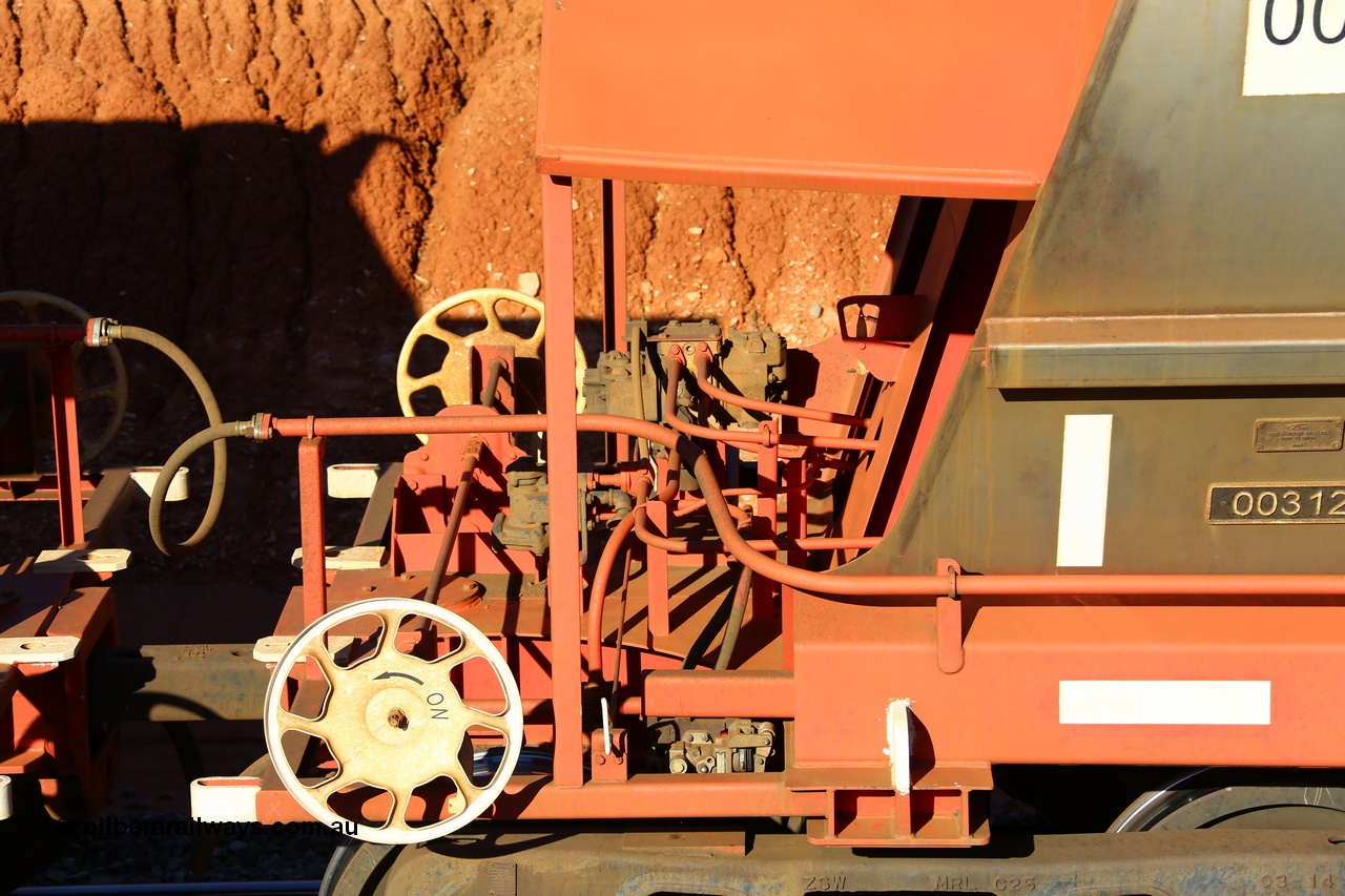190109 1614
Binduli, Mineral Resources Ltd empty iron ore train 4030 with MRL's MHPY type iron ore waggon MHPY 00312 built by CSR Yangtze Co China serial 2014/382-312 in 2014 as a batch of 382 units, these bottom discharge hopper waggons are operated in 'married' pairs.
Keywords: MHPY-type;MHPY00312;2014/382-312;CSR-Yangtze-Rolling-Stock-Co-China;