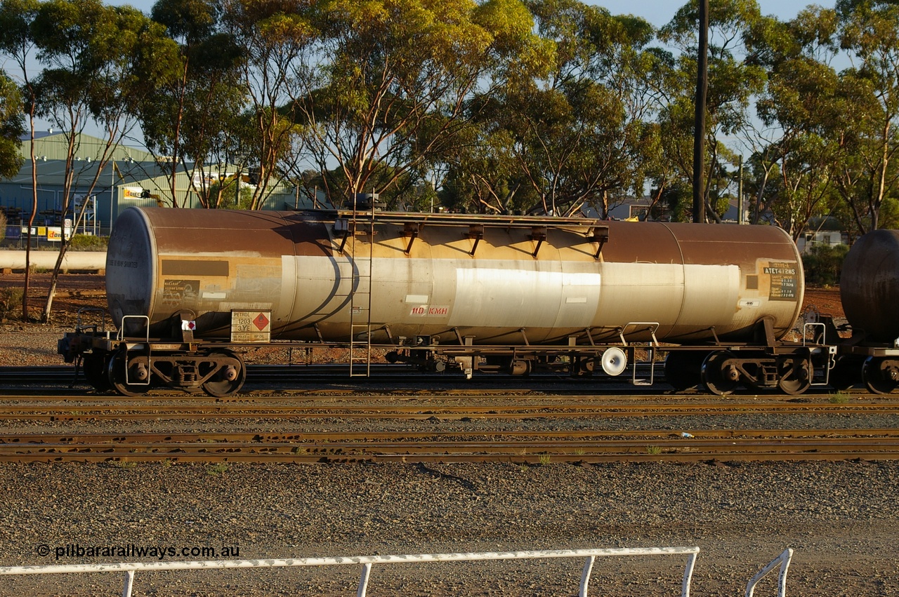 130224 IMG P12529
West Kalgoorlie, ATEY 4728 ex NSW NTAF type tank waggon for AMPOL, recoded to WTEF when arrived in WA in 1995, then WTEY, in BP Oil service. Peter Donaghy image.
Keywords: Peter-D-Image;ATEY-type;ATEY4728;NTAF-type;WTEF-type;WTEY-type;