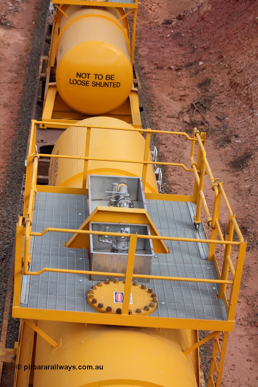 150201 IMG 3769
Binduli, top view of loading platform of CSA type sulphuric acid tank, built by Acid Plant Management Services WA. Peter Donaghy image.
Keywords: Peter-D-Image;CSA-type;AQHY-type;