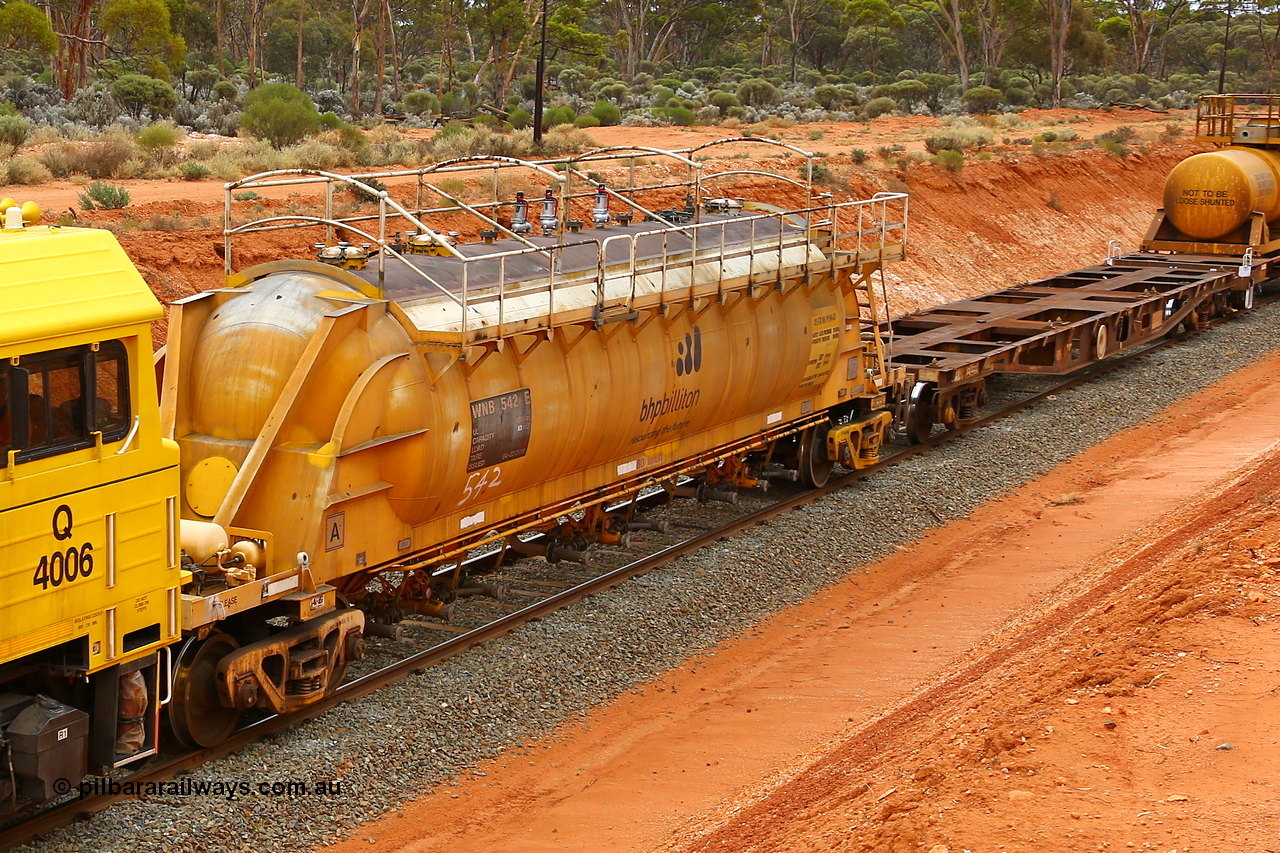190109 1405
Binduli, WNB type pneumatic discharge nickel concentrate waggon WNB 542, one of six units built by Bluebird Rail Services SA in 2010 for BHP Billiton.
Keywords: WNB-type;WNB542;Bluebird-Rail-Operations-SA;