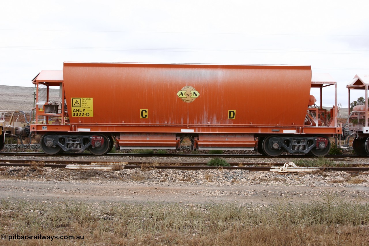 051101 6478
Parkeston, AHLY 0022 one of sixty five AHBY type ballast hoppers built by EDI Rail at their Port Augusta Workshops for ARG in 2001-02 for the Darwin line construction, now in limestone quarry products service.
Keywords: AHLY-type;AHLY0022;EDI-Rail-Port-Augusta-WS;AHBY-type;