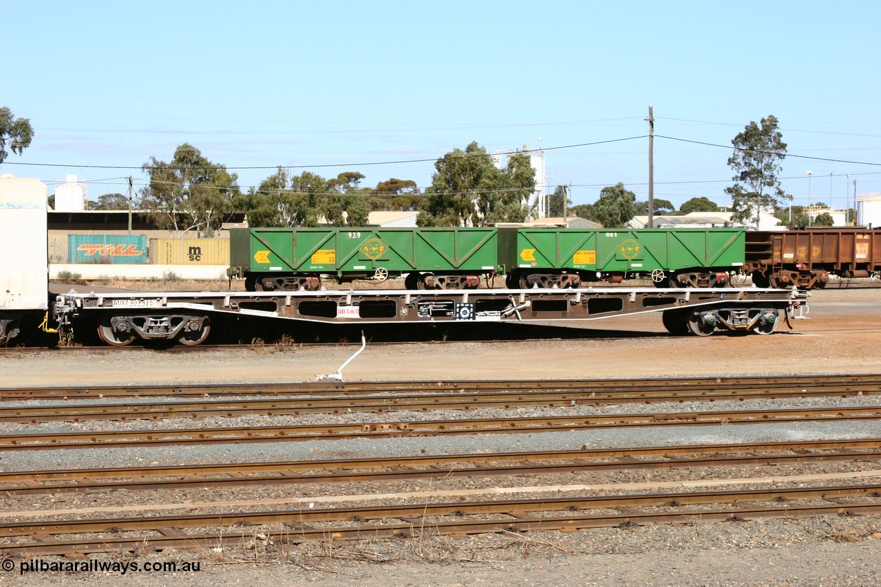 060528 4449
West Kalgoorlie, WQTY 30337 built by Tomlinson Steel WA in a batch of one hundred and sixty one WFX type container flat waggons, from 1970 it spent a couple of years on the narrow gauge as QWF type. In 1980 re-coded to WQCX and then in 1996 to WQTY.
Keywords: WQTY-type;WQTY30337;Tomlinson-Steel-WA;QWF-type;WFX-type;WQCX-type;