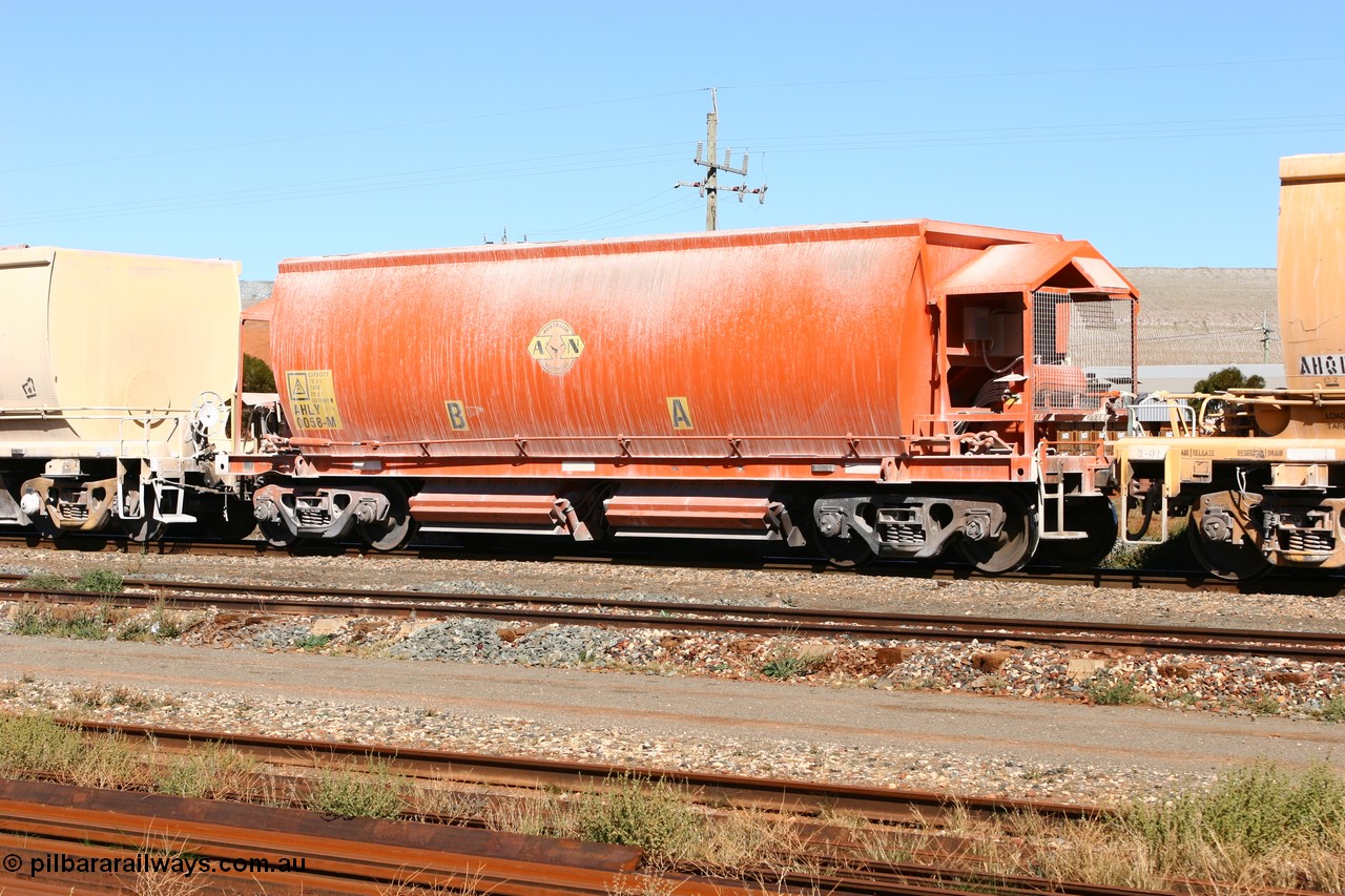 060530 4921
Parkeston, AHLY 0058 one of sixty five AHBY class ballast hoppers built by EDI Rail at their Port Augusta Workshops for ARG in 2001-02 for the Darwin line construction, now in limestone quarry products service.
Keywords: AHLY-type;AHLY0058;EDI-Rail-Port-Augusta-WS;AHBY-type;