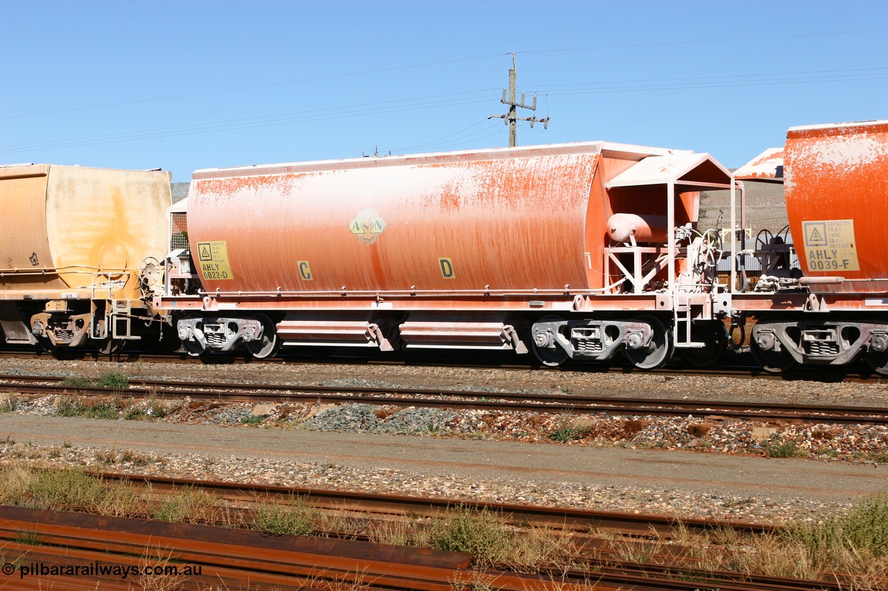 060530 4923
Parkeston, AHLY 0022 one of sixty five AHBY class ballast hoppers built by EDI Rail at their Port Augusta Workshops for ARG in 2001-02 for the Darwin line construction, now in limestone quarry products service.
Keywords: AHLY-type;AHLY0022;EDI-Rail-Port-Augusta-WS;AHBY-type;