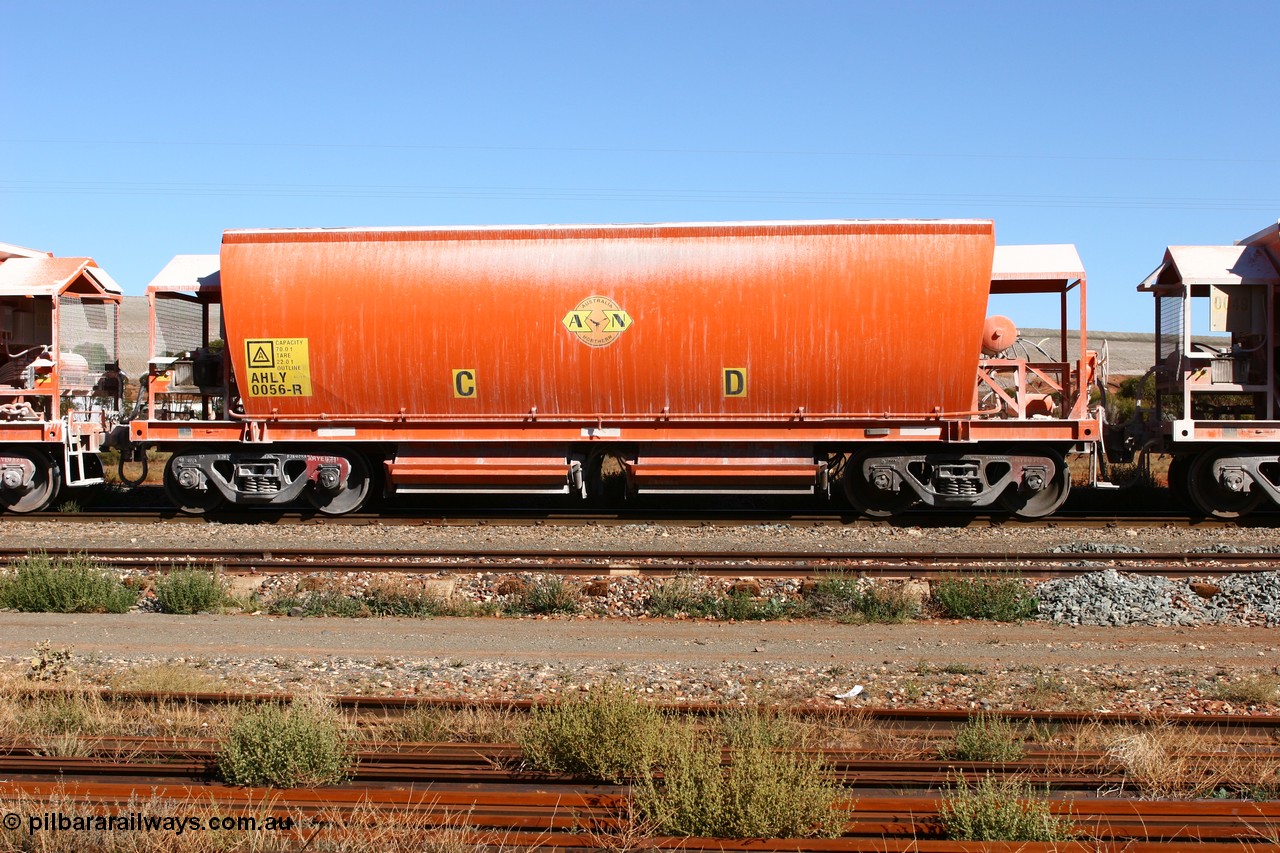 060530 4927
Parkeston, AHLY 0056 one of sixty five AHBY class ballast hoppers built by EDI Rail at their Port Augusta Workshops for ARG in 2001-02 for the Darwin line construction, now in limestone quarry products service.
Keywords: AHLY-type;AHLY0056;EDI-Rail-Port-Augusta-WS;AHBY-type;
