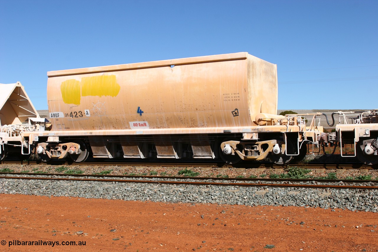 060530 4940
Parkeston, AHQF 31423 seen here in Loongana Limestone service, originally built by Goninan WA for Western Quarries as a batch of twenty coded WHA type in 1995. Purchased by Westrail in 1998.
Keywords: AHQF-type;AHQF31423;Goninan-WA;WHA-type;