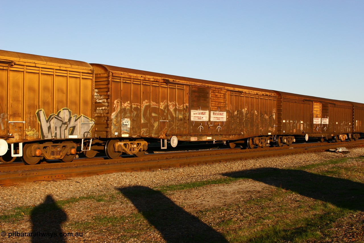 060603 5275
Midland, ABAY 30911 covered goods waggon originally built by Mechanical Handling Ltd SA as part of a third batch of one hundred and thirty five WVX type covered vans, recoded to WBAX in 1979 then to WBNX in 1985 and 1995 to RBPX.
Keywords: ABAY-type;ABAY30911;Mechanical-Handling-Ltd-SA;WVX-type;WBAX-type;