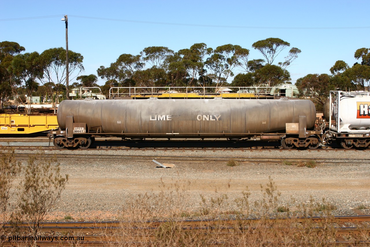 070531 9711
West Kalgoorlie, APKY 30641, leader of two waggons built by WAGR Midland Workshops in 1970 as WK type pneumatic discharge bulk cement waggon.
Keywords: APKY-type;APKY30641;WAGR-Midland-WS;WK-type;