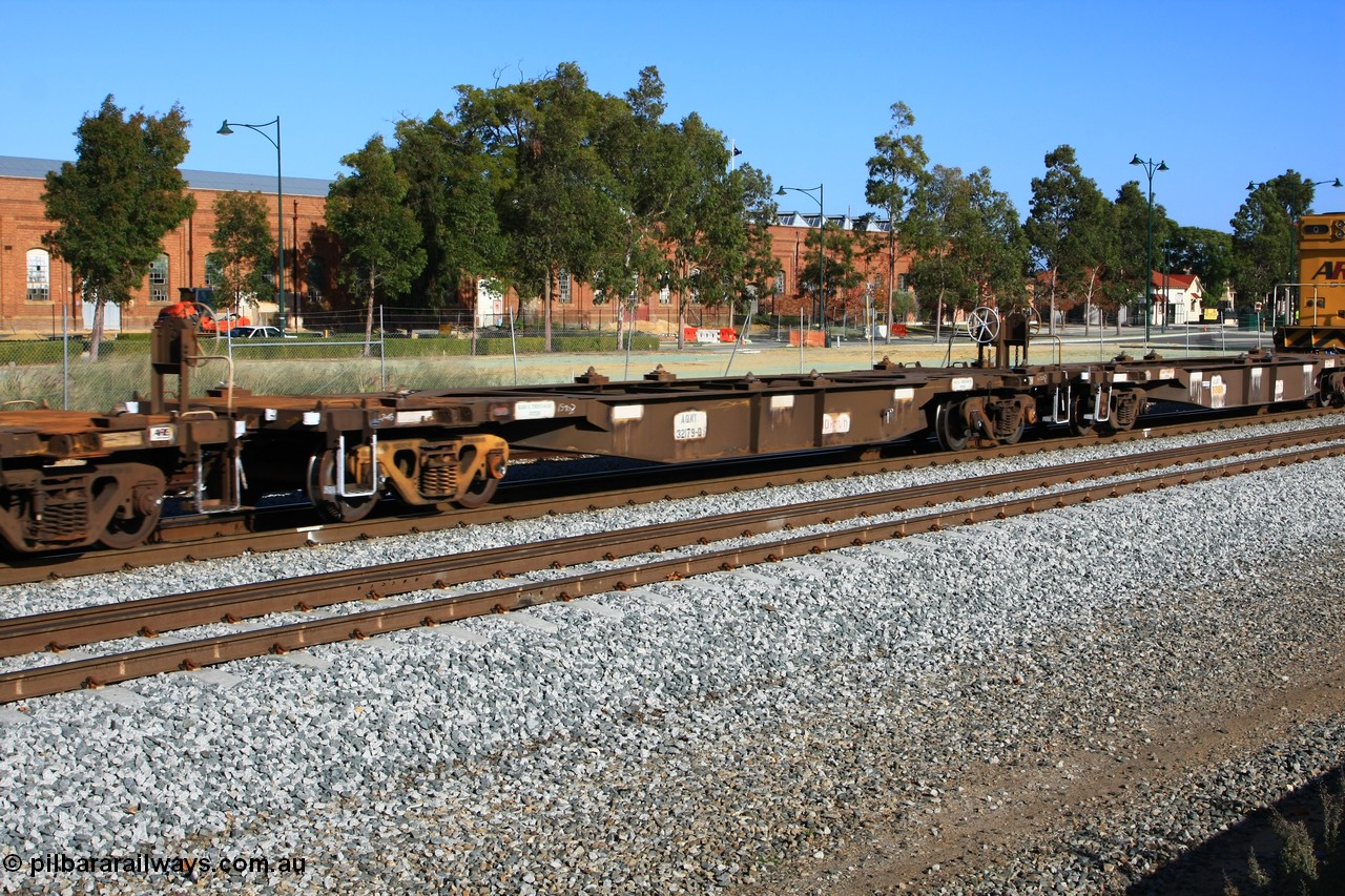 100608 9707
Midland, AQNY 32179, one of sixty two waggons built by Goninan WA in 1998 as WQN type for Murrin Murrin container traffic, running empty on train 2430 empty Malcolm freighter.
Keywords: AQNY-type;AQNY32179;Goninan-WA;WQN-type;