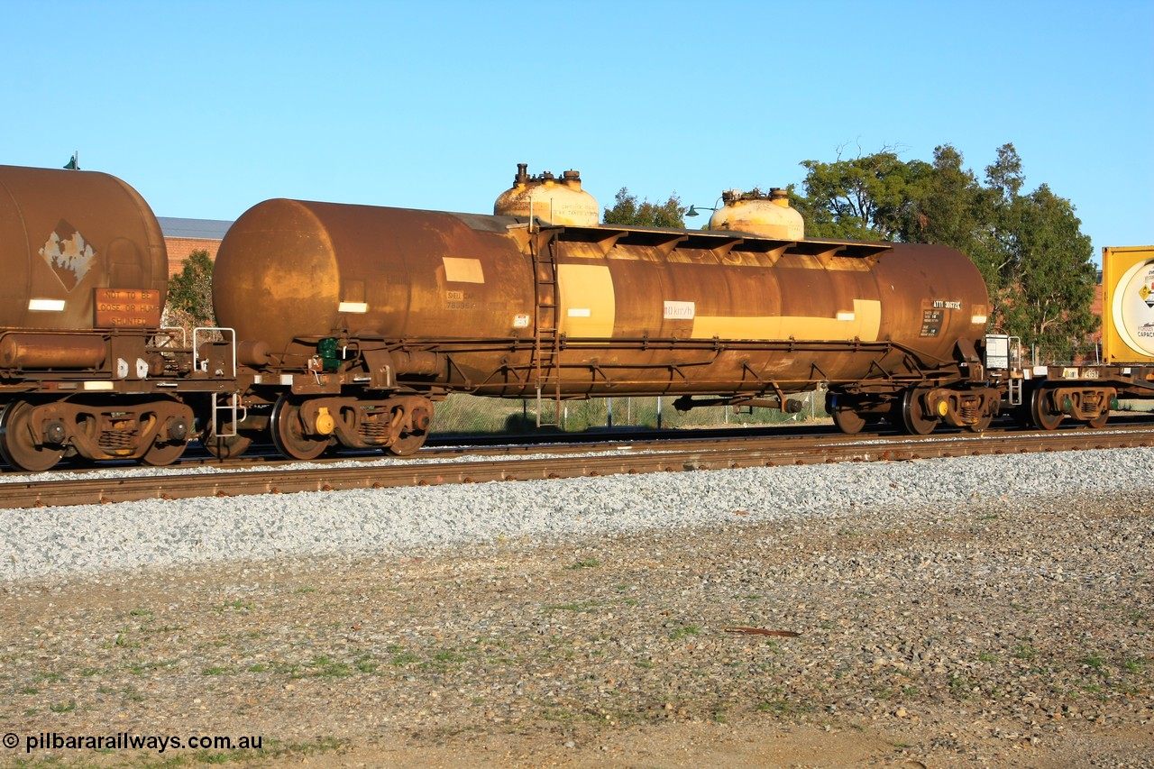 100609 09991
Midland, ATTY 30672 fuel tanker, one of five built by AE Goodwin NSW in 1970 as WST type, recoded to WSTY and then ATTY. 78600 litre capacity.
Keywords: ATTY-type;ATTY30672;AE-Goodwin;WST-type;WSTY-type;
