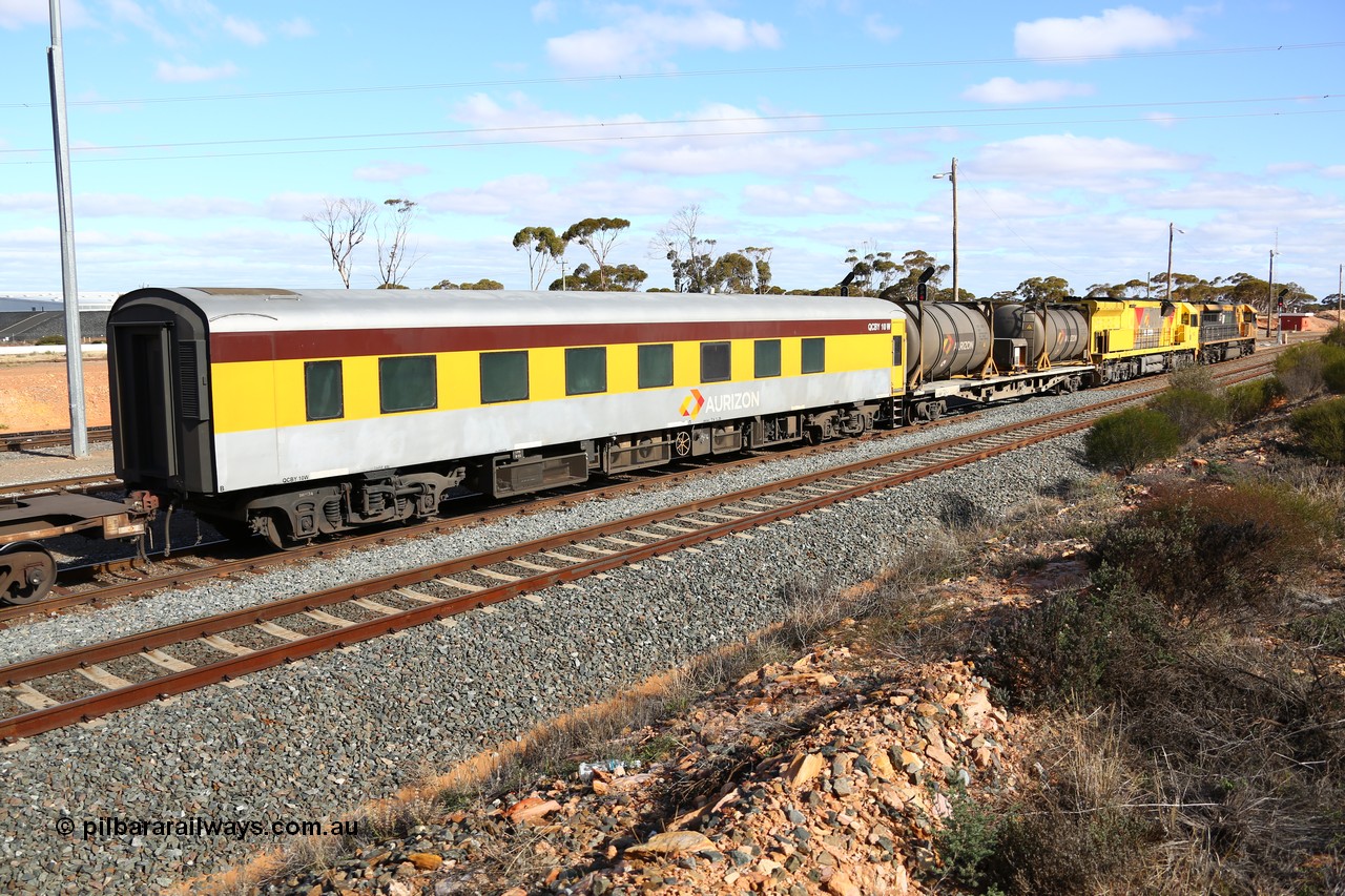 160525 4955
West Kalgoorlie, Aurizon intermodal train 2MP1, crew accommodation coach QCBY 10, started life as Victorian Railways Newport Workshops 1952 build as AS class no. 15, first class air conditioned corridor car, then AS 210, BS 210 and BS 10. Sold to West Coast Railway, then RTS / Gemco and finally to Aurizon.
Keywords: QCBY-type;QCBY10;Victorian-Railways-Newport-WS;AS15;AS210;BS210;BS10;AS-type;BS-type;