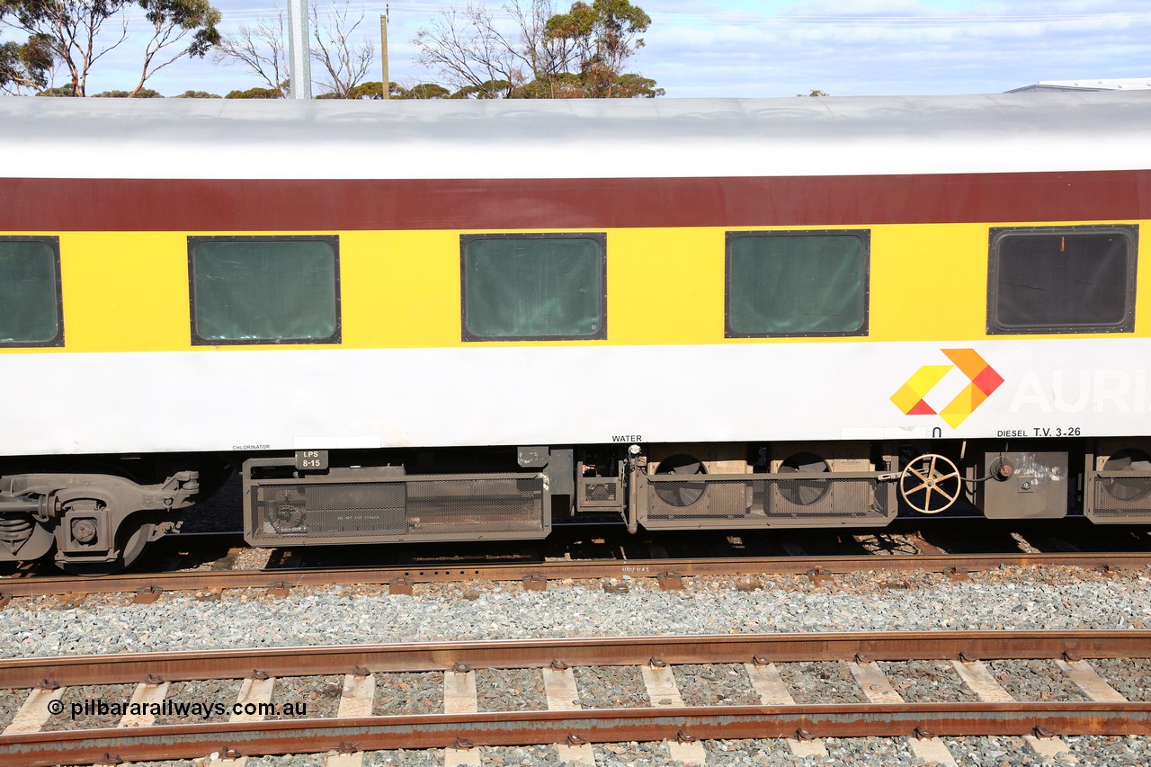 160525 4957
West Kalgoorlie, Aurizon intermodal train 2MP1, crew accommodation coach QCBY 10, started life as Victorian Railways Newport Workshops 1952 build as AS class no. 15, first class air conditioned corridor car, then AS 210, BS 210 and BS 10. Sold to West Coast Railway, then RTS / Gemco and finally to Aurizon.
Keywords: QCBY-type;QCBY10;Victorian-Railways-Newport-WS;AS15;AS210;BS210;BS10;AS-type;BS-type;
