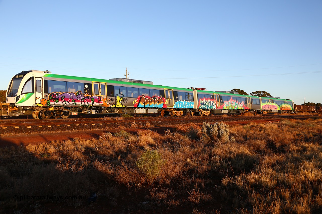 160522 2035
Parkeston, 5MP2 steel train, Trans-Perth electric B Set 116, driving car BEB 5116 being transferred from the manufacturer in Qld to Perth.
Keywords: BEB-class;BEB5116;Downer-Rail-Maryborough;