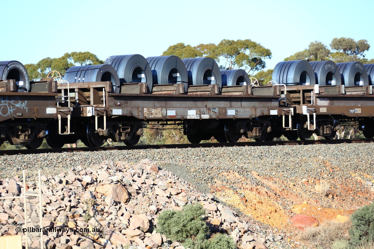 160522 2071
Binduli, 5MP2 steel train, RCSF 29 loaded with coils, former VR-V/Line CSX - VCSX coil steel waggon built by Victorian Railways Newport Workshops in 1966-67, ex R class tender.
Keywords: RCSF-type;RCSF29;Victorian-Railways-Newport-WS;CSX-type;VCSX-type;