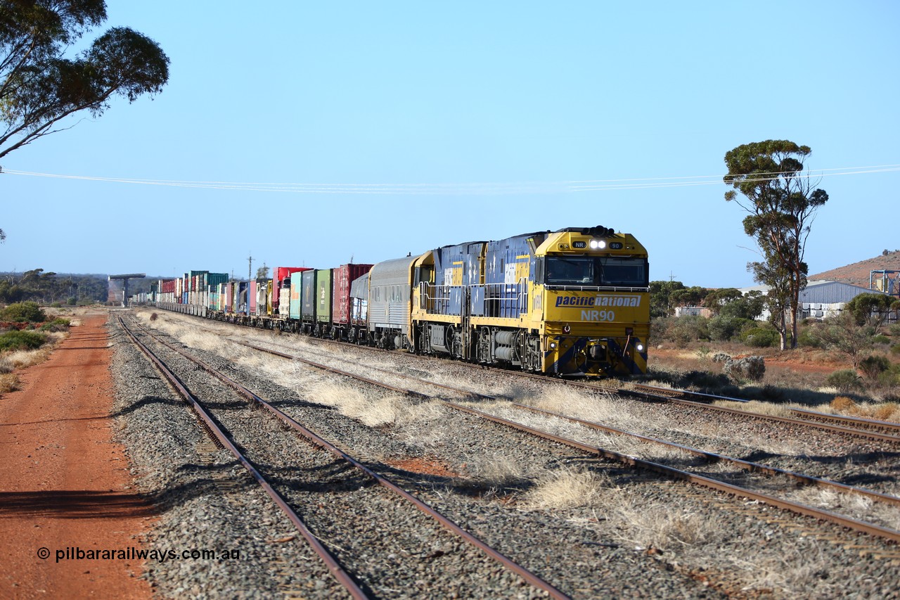 160522 2080
Parkeston, 6MP4 intermodal train arrives on the mainline behind a pair of Goninan built GE model Cv40-9i NR class units NR 90 serial 7250-05/97-293 and NR 101 serial 7250-07/97-303.
Keywords: NR-class;NR90;Goninan;GE;Cv40-9i;7250-05/97-293;NR101;7250-07/97-303;