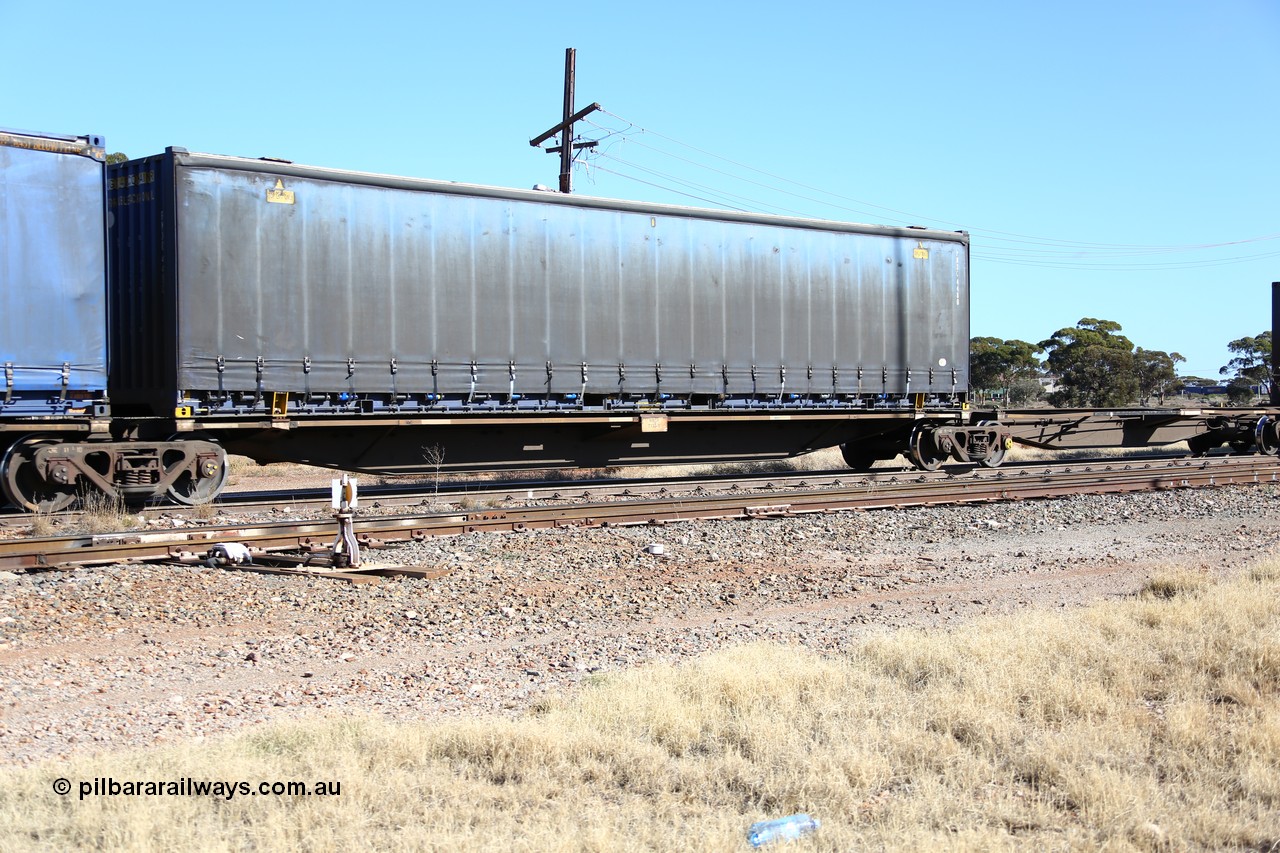 160522 2186
Parkeston, 6MP4 intermodal train, platform 2 of 5-pack RRGY 7130 5 pack articulated skel waggon set, originally built as RRBY by AN Rail at Islington Workshops SA 1996-97, 48' deck curtainsider PNXC 4480.
Keywords: RRGY-type;RRGY7130;AN-Islington-WS;RRBY-type;