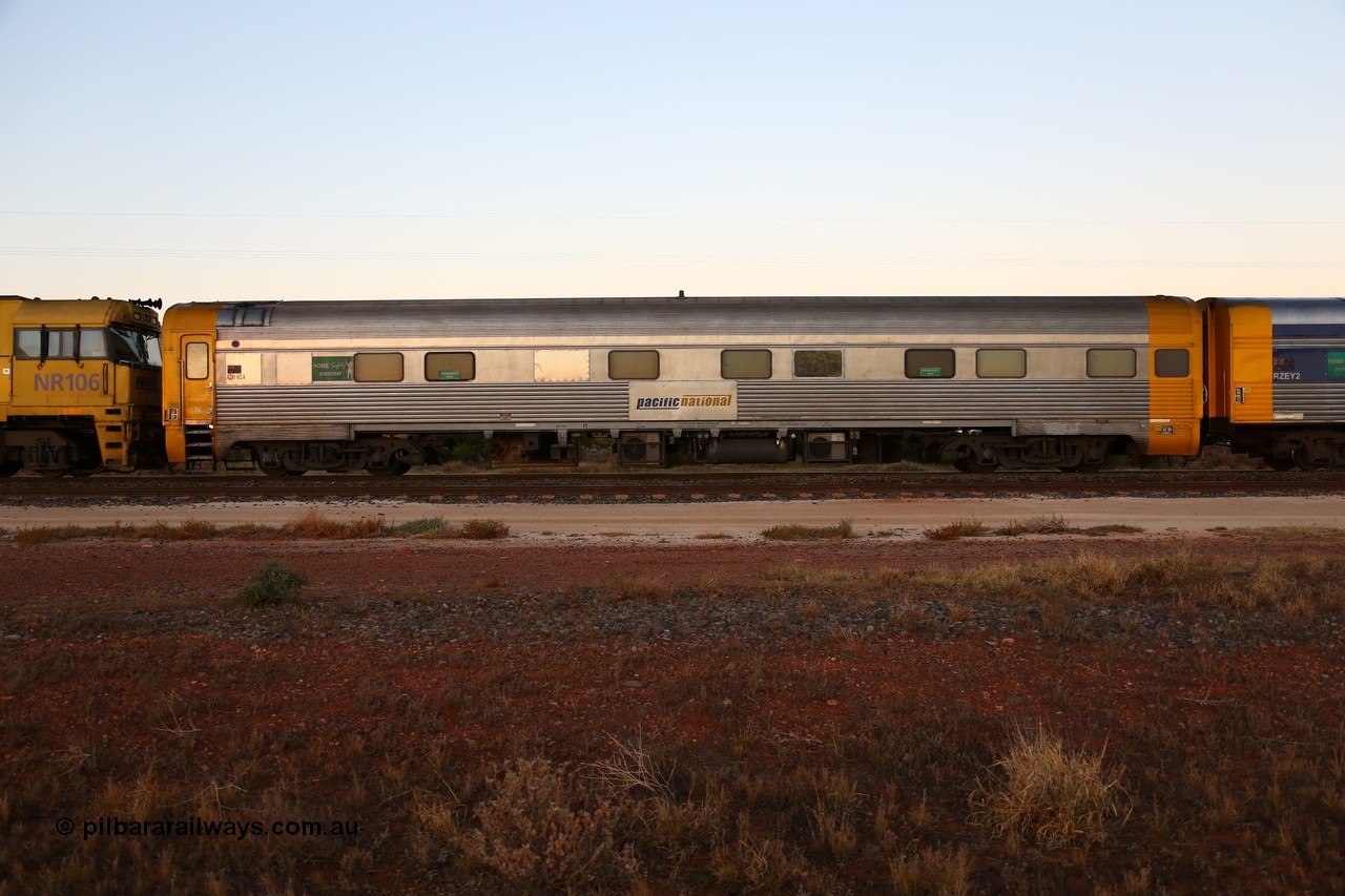 160523 2711
Parkeston, train 1PM5 crew accommodation coach RZAY 985, built by Comeng NSW in 1972 as ARJ 285, rebuilt by AN Port Augusta Workshops into RZAY 1997.
Keywords: RZAY-type;RZAY985;Comeng-NSW;ARJ-type;ARJ285;
