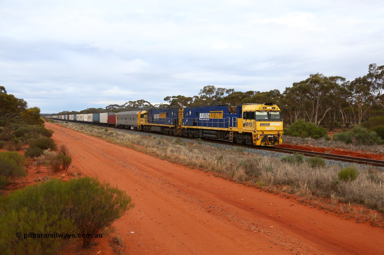 160524 3625
Binduli, Sydney bound 2PS7 priority service train races along past the 643 km behind Goninan built GE model Cv40-9i NR class unit NR 113 serial 7250-09/97-312, originally built for National Rail now in current owner Pacific National livery.
Keywords: NR-class;NR113;Goninan;GE;Cv40-9i;7250-09/97-312;