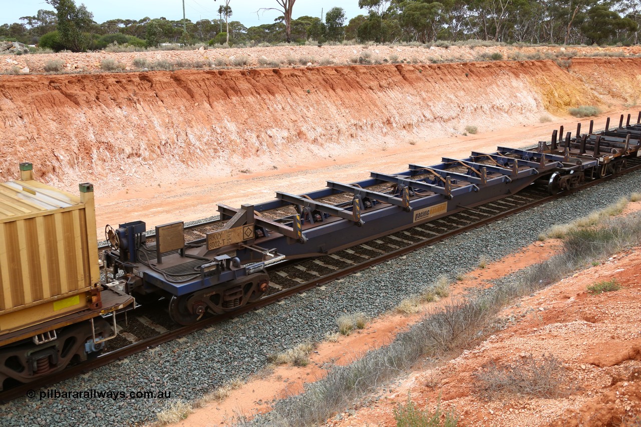 160524 4045
Binduli, Melbourne bound steel train service 3PM4, RKVY 8002, empty tilt bed plate steel waggon, one of five built by Goninan Bassendean WA in 2011.
Keywords: RKVY-type;RKVY8002;Goninan-WA;