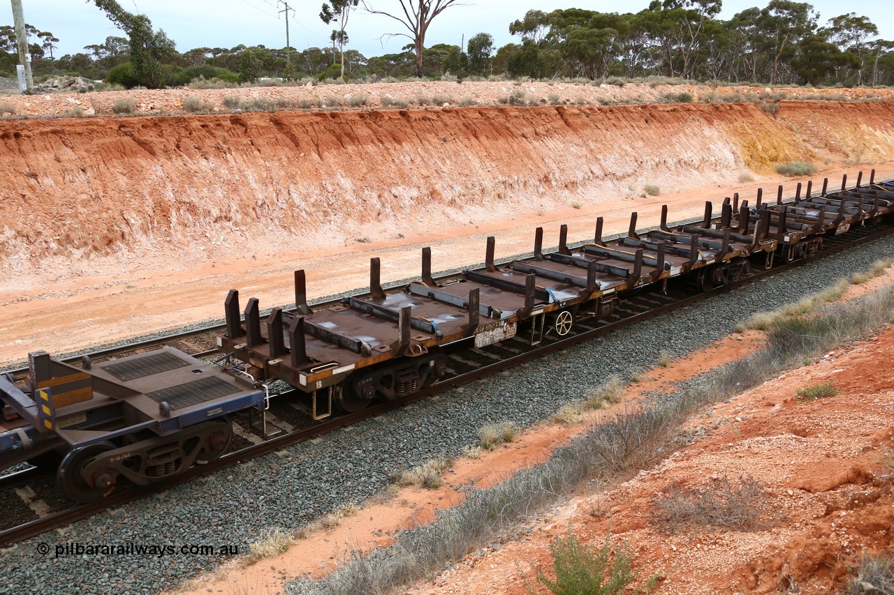 160524 4046
Binduli, Melbourne bound steel train service 3PM4, RKQF 60273, empty slab steel waggon, originally a Tulloch NSW built louvre van type JLY/X from 1969-70, NLJY/X, converted at Bathurst Workshops to NQRX in 1988, then in 1989/90 to NKQF.
Keywords: RKQF-type;RKQF60273;Tulloch-Ltd-NSW;JLY-type;NQRX-type;