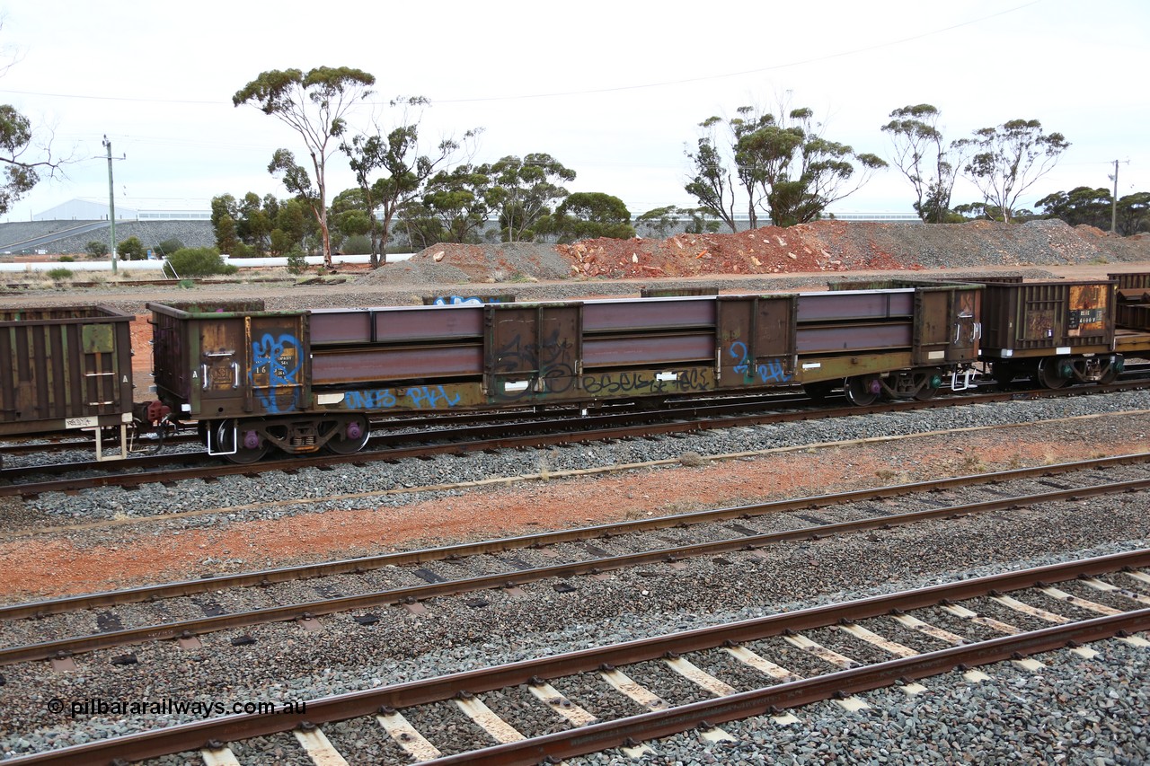 160524 4310
West Kalgoorlie, 1MP2 steel train, RKFX 16, originally built by SAR Islington Workshops as an SGMX type open waggon in a batch of eighty two built between 1969 and 1972. Recoded to AOFX, converted to steel traffic as AKFX type. Loaded with long products.
Keywords: RKFX-type;RKFX16;SAR-Islington-WS;SGMX-type;AOFX-type;AKFX-type;