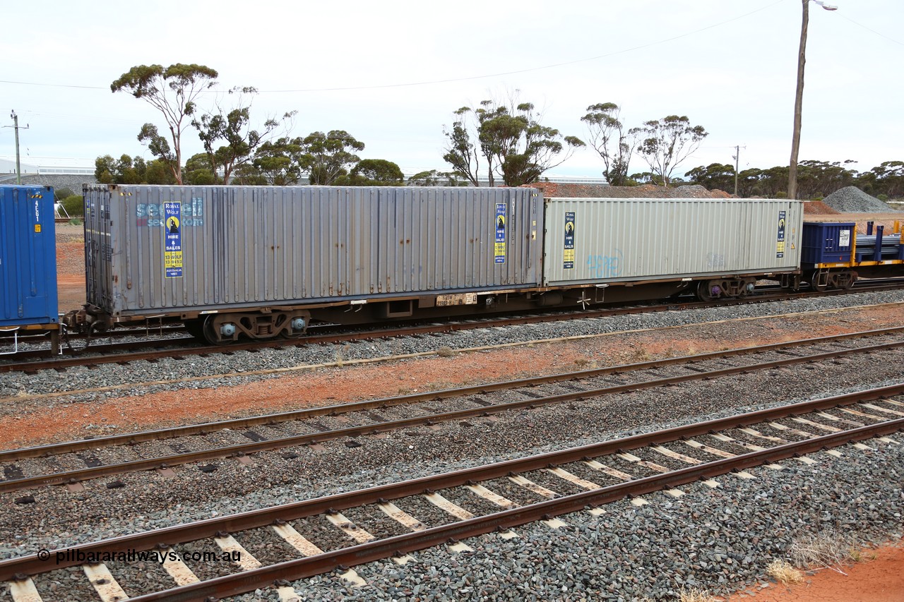 160524 4322
West Kalgoorlie, 1MP2 steel train, RQJW 21989, one of a batch of twenty five built by Mittagong Engineering NSW in 1980 as the JCW type 80' container waggon, recoded to NQJW.
Keywords: RQJW-type;RQJW21989;Mittagong-Engineering-NSW;JCW-type;NQJW-type;