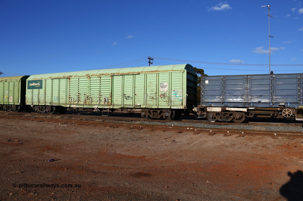 160528 8346
Parkeston, 5SP5 intermodal train, RLSY 18658 in Sadleirs traffic, recoded from RLUY. One of one hundred and fifty built by Comeng NSW as the KLY type louvre vans in 1975/76. Transferred to National Rail in 1994 and recoded from NLKY / NLUY.
Keywords: RLSY-type;RLSY18658;Comeng-NSW;KLY-type;NLKY-type;RLUY-type;