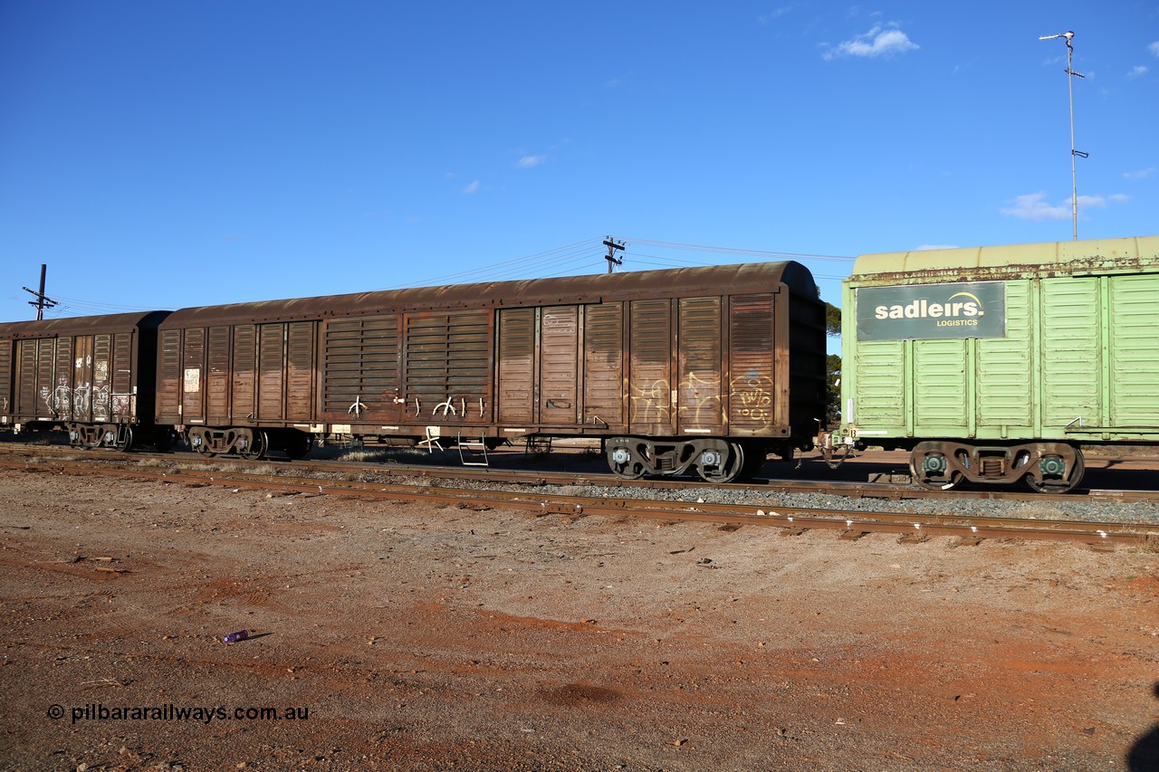 160528 8348
Parkeston, 5SP5 intermodal train, RLSY 18657 in Sadleirs traffic, recoded from RLUY. One of one hundred and fifty built by Comeng NSW as the KLY type louvre vans in 1975/76. Transferred to National Rail in 1994 and recoded from NLKY / NLUY.
Keywords: RLSY-type;RLSY18657;Comeng-NSW;KLY-type;NLKY-type;RLUY-type;