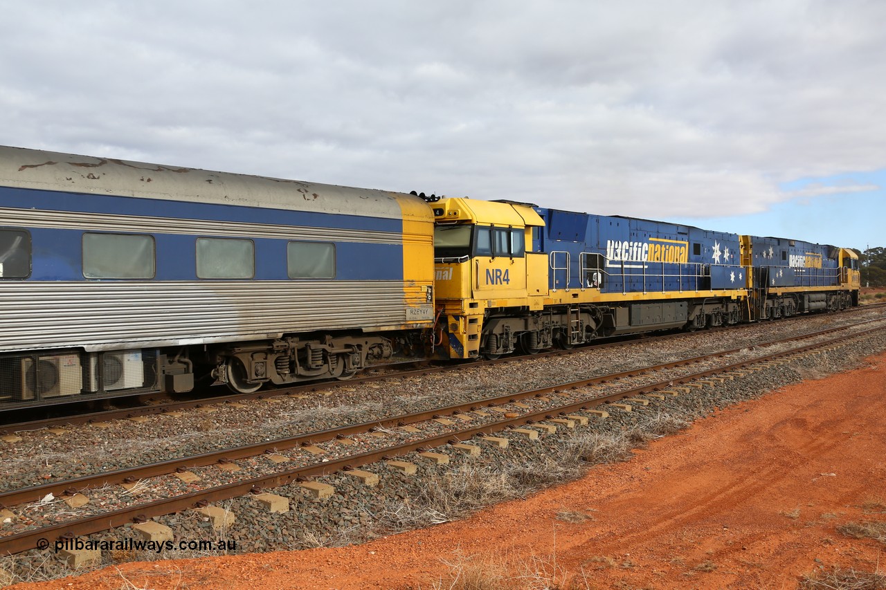 160529 8762
Parkeston, 6MP4 intermodal train, on the mainline behind Goninan NSW built GE model Cv40-9i NR class unit NR 4 serial 7250-11 / 96-206.
Keywords: NR-class;NR4;Goninan-NSW;GE;Cv40-9i;7250-11/96-206;