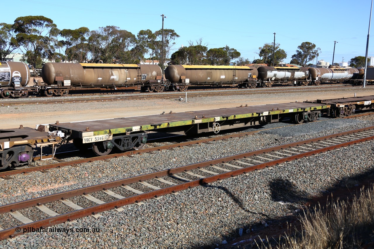 160531 9945
West Kalgoorlie, 3PM4 steel train, empty container waggon VQCY 539.
Keywords: VQCY-type;VQCY539;